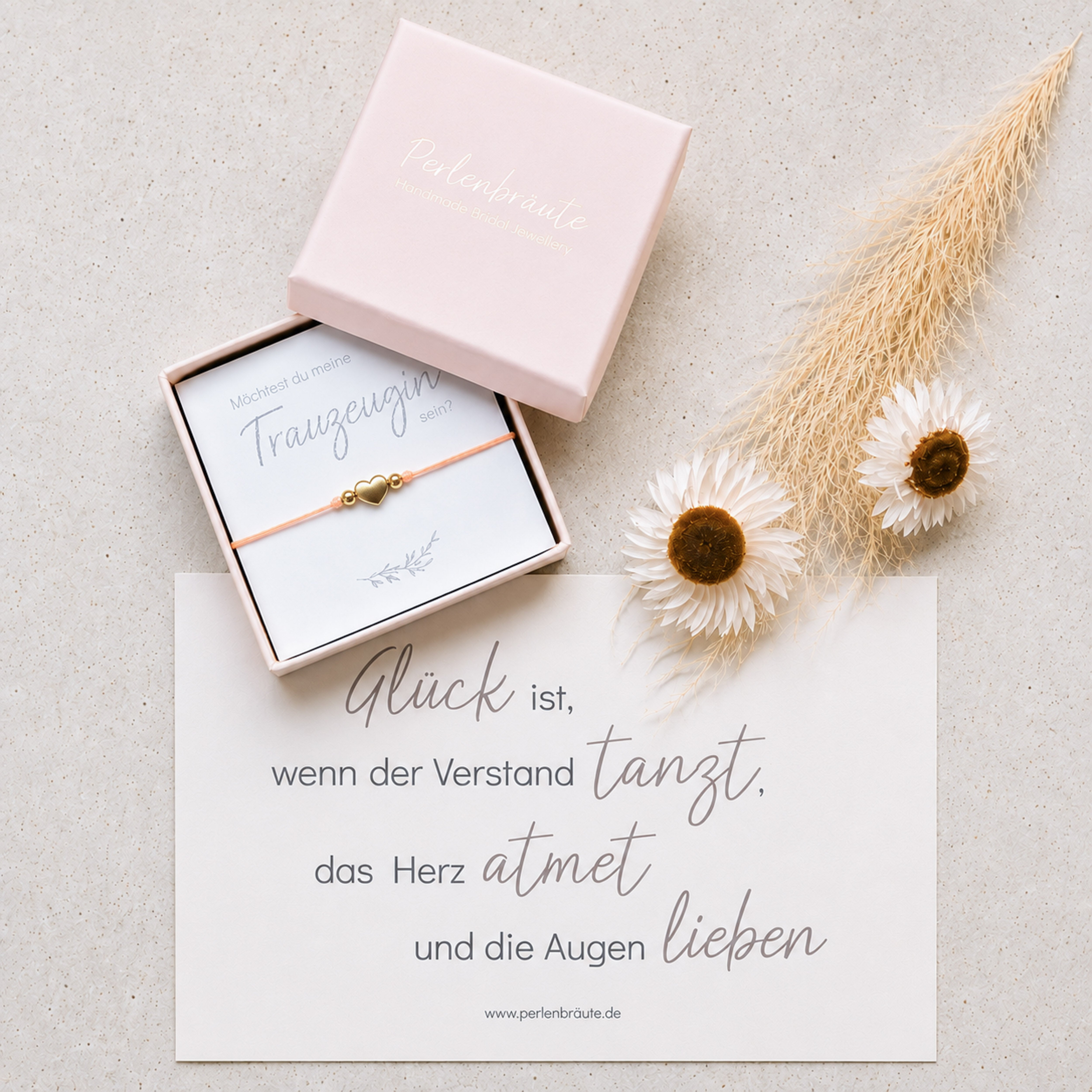 Armband für Trauzeugin | Trauzeugin fragen - peach
