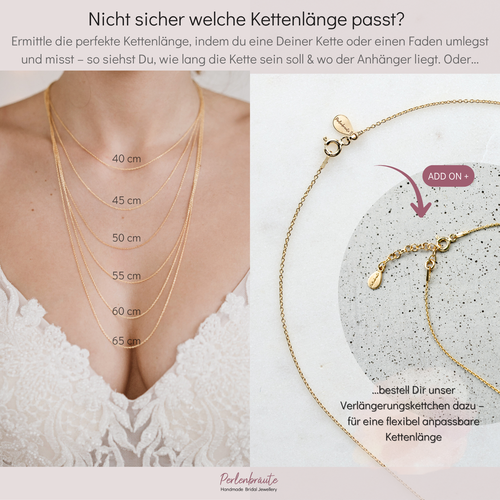 Lana | Halskette Braut mit Blatt ivory
