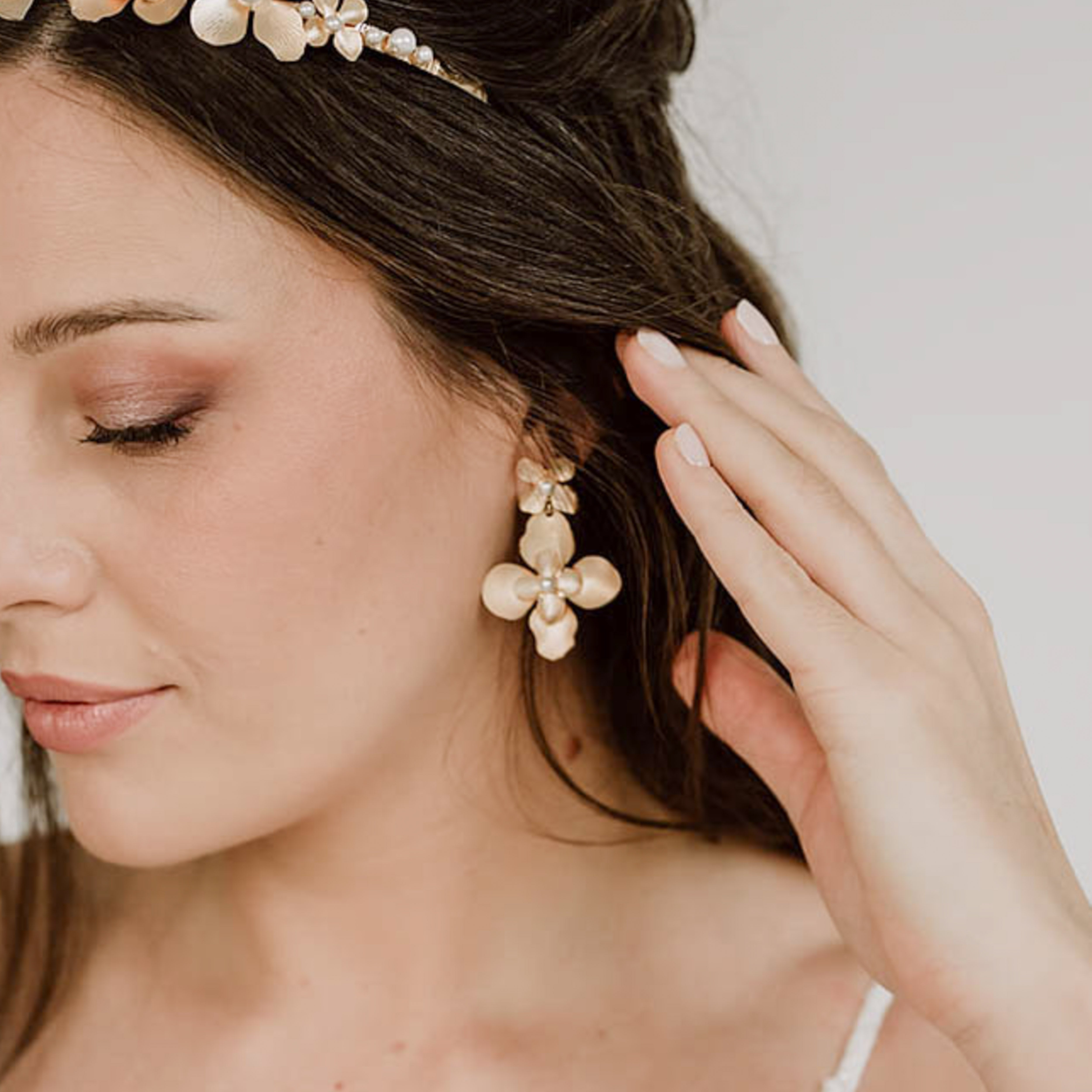 Vika | Statement Ohrringe Hochzeit mit Blüten