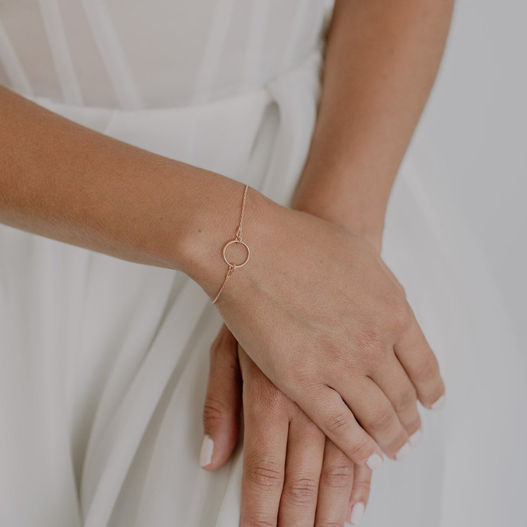 Toni Hochzeit Armband mit Kreis dezent in der Farbe Rosegold 