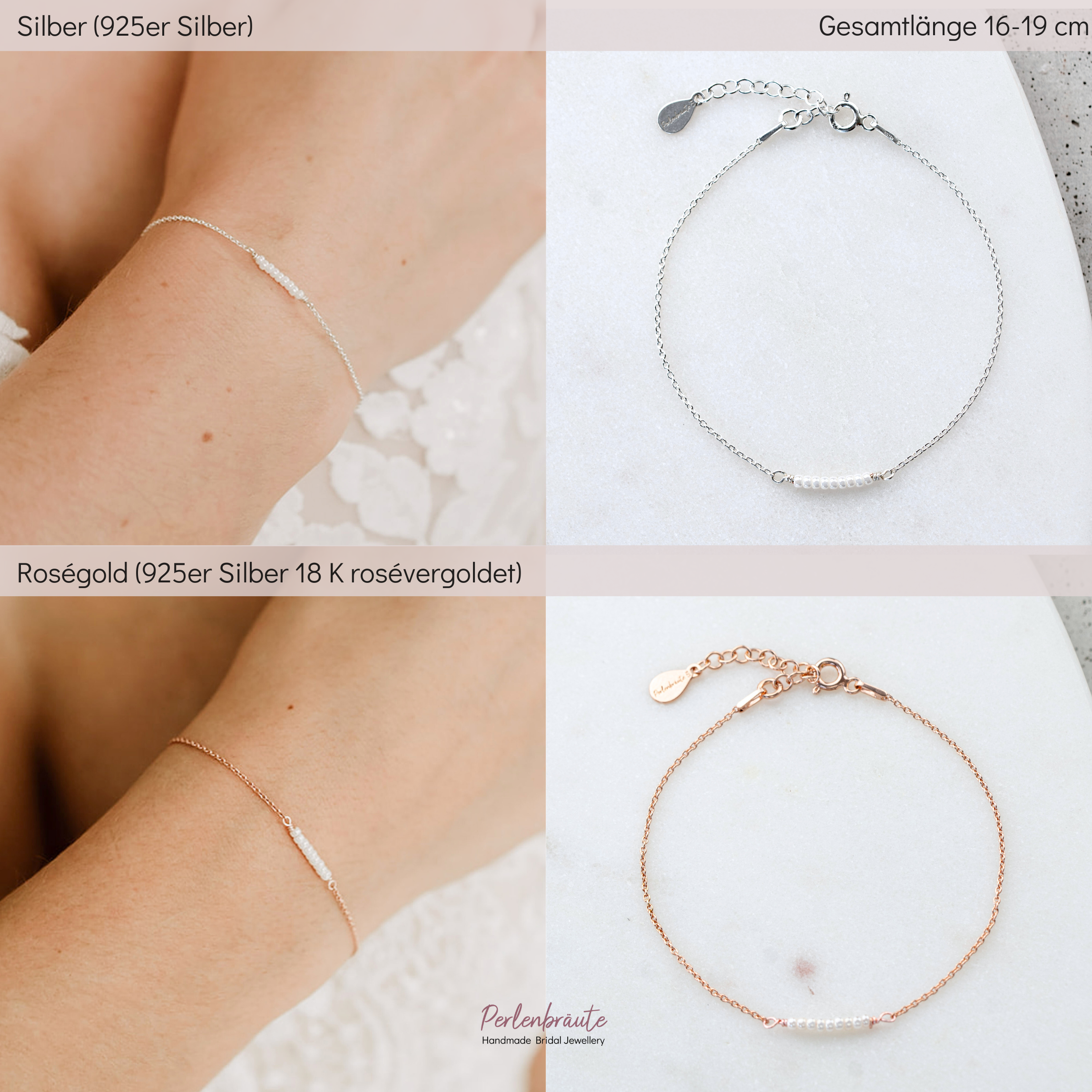 Belina | Armband Hochzeit mit kleinen Perlen