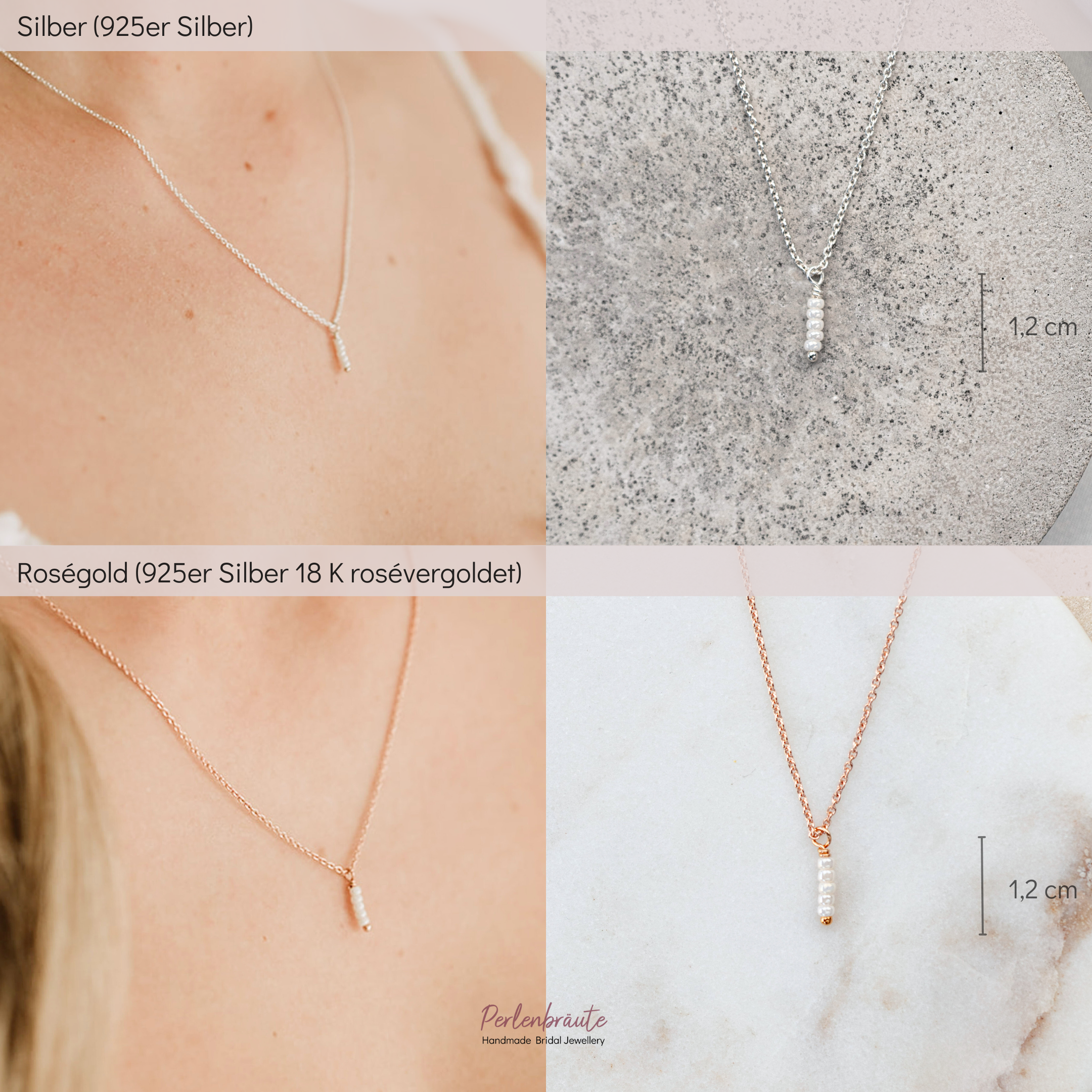 Belina | Brauthalskette dezent mit kleinen Perlen