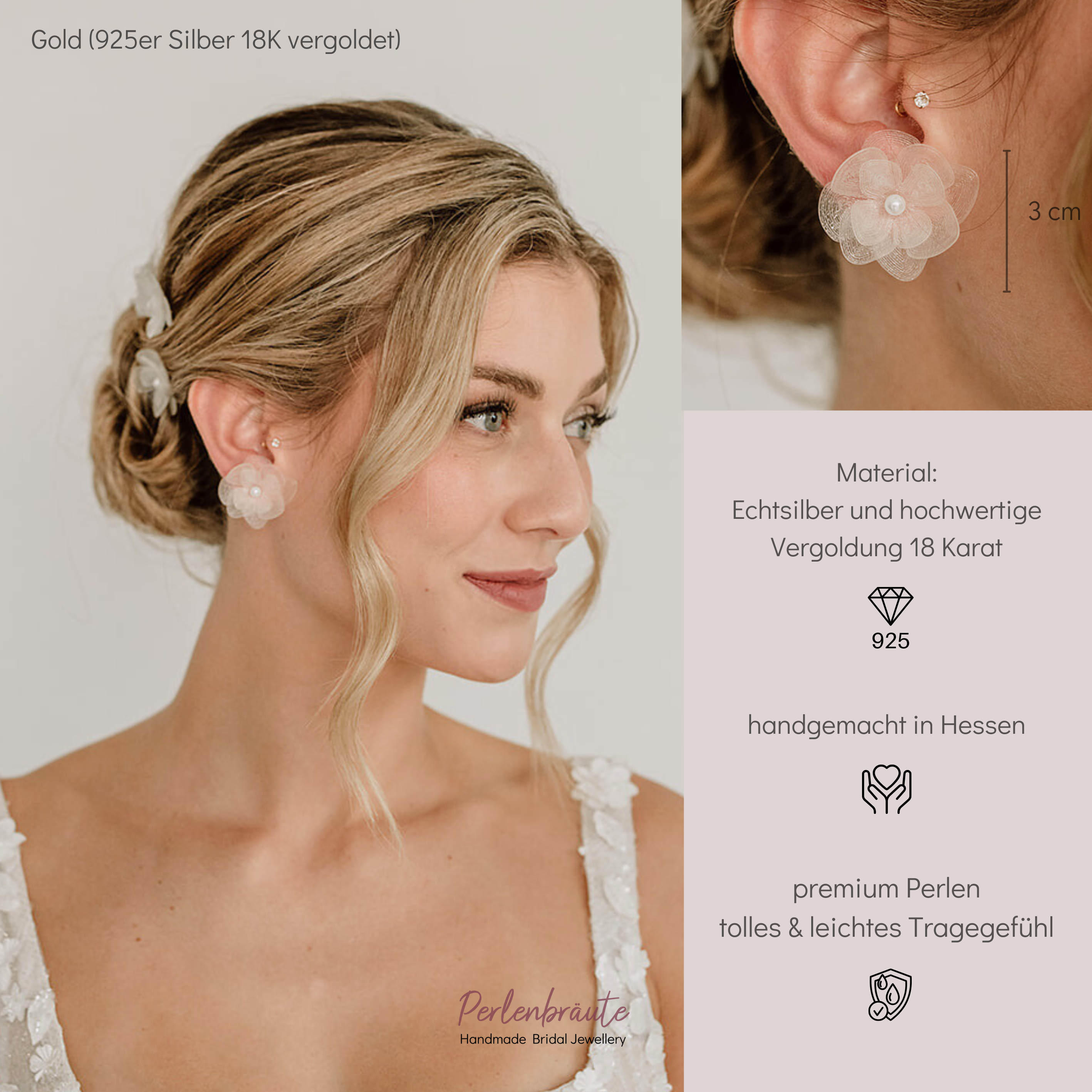 Carry klein | Braut Ohrringe mit Blüten