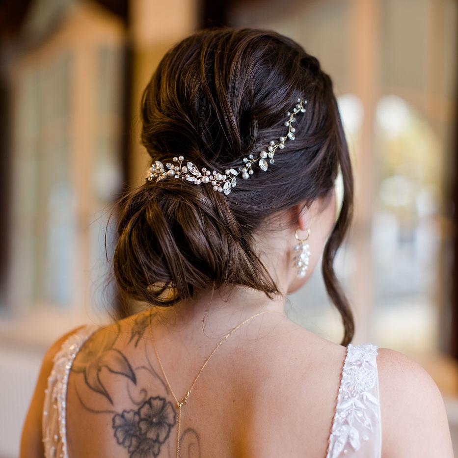 Luise | Haarschmuck Hochzeit, Headpiece mit Perlen und Kristallen