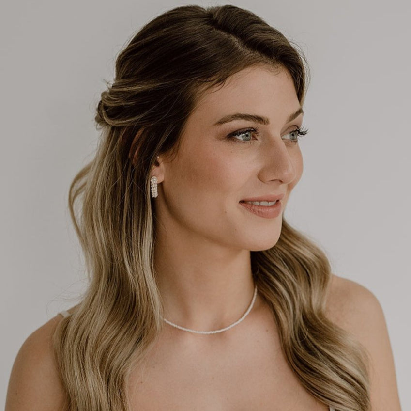 Lina Halskette Hochzeit, Perlenkette kleine Perlen  