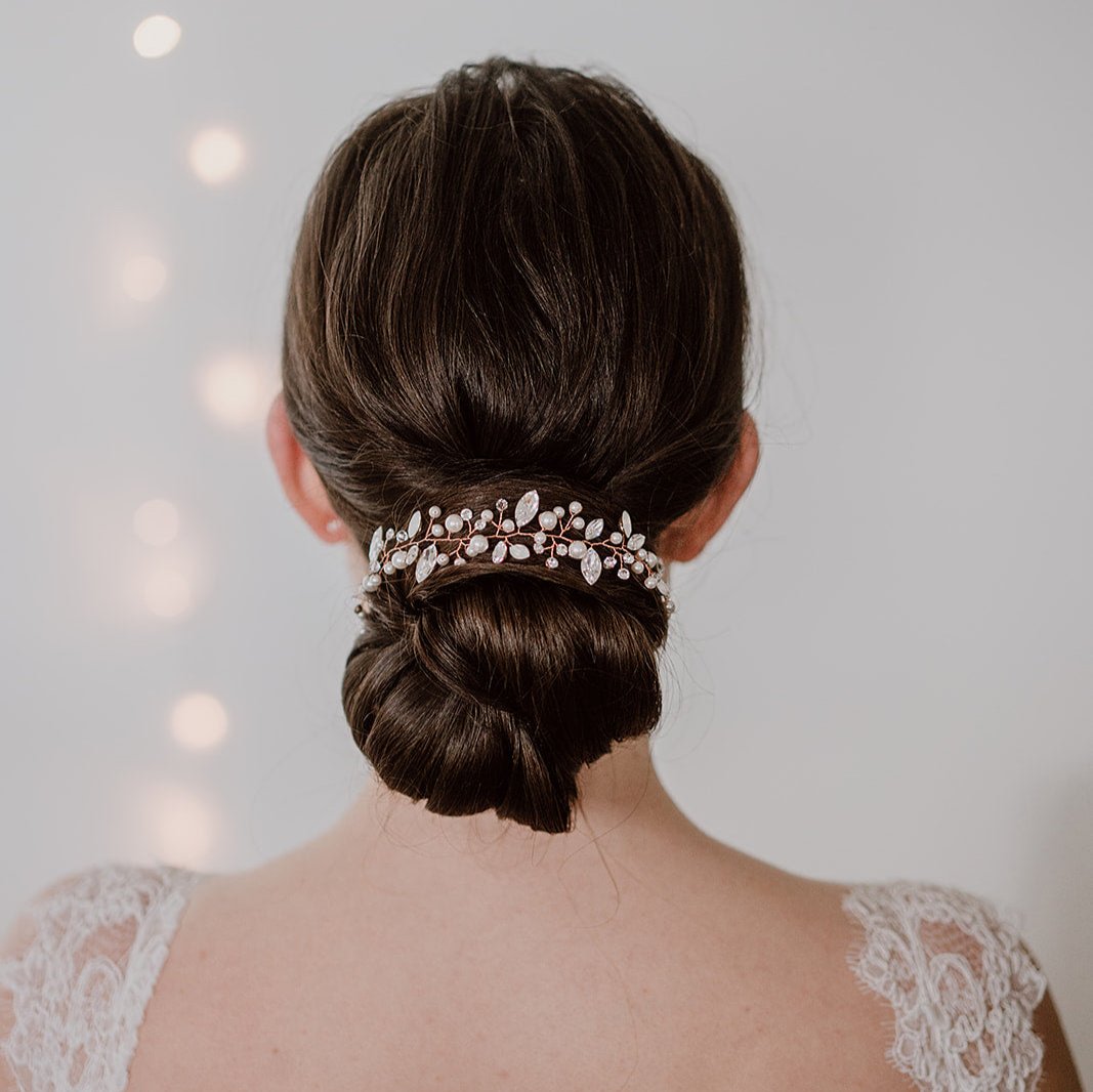 Luise | Haarschmuck Hochzeit, Headpiece mit Perlen und Kristallen