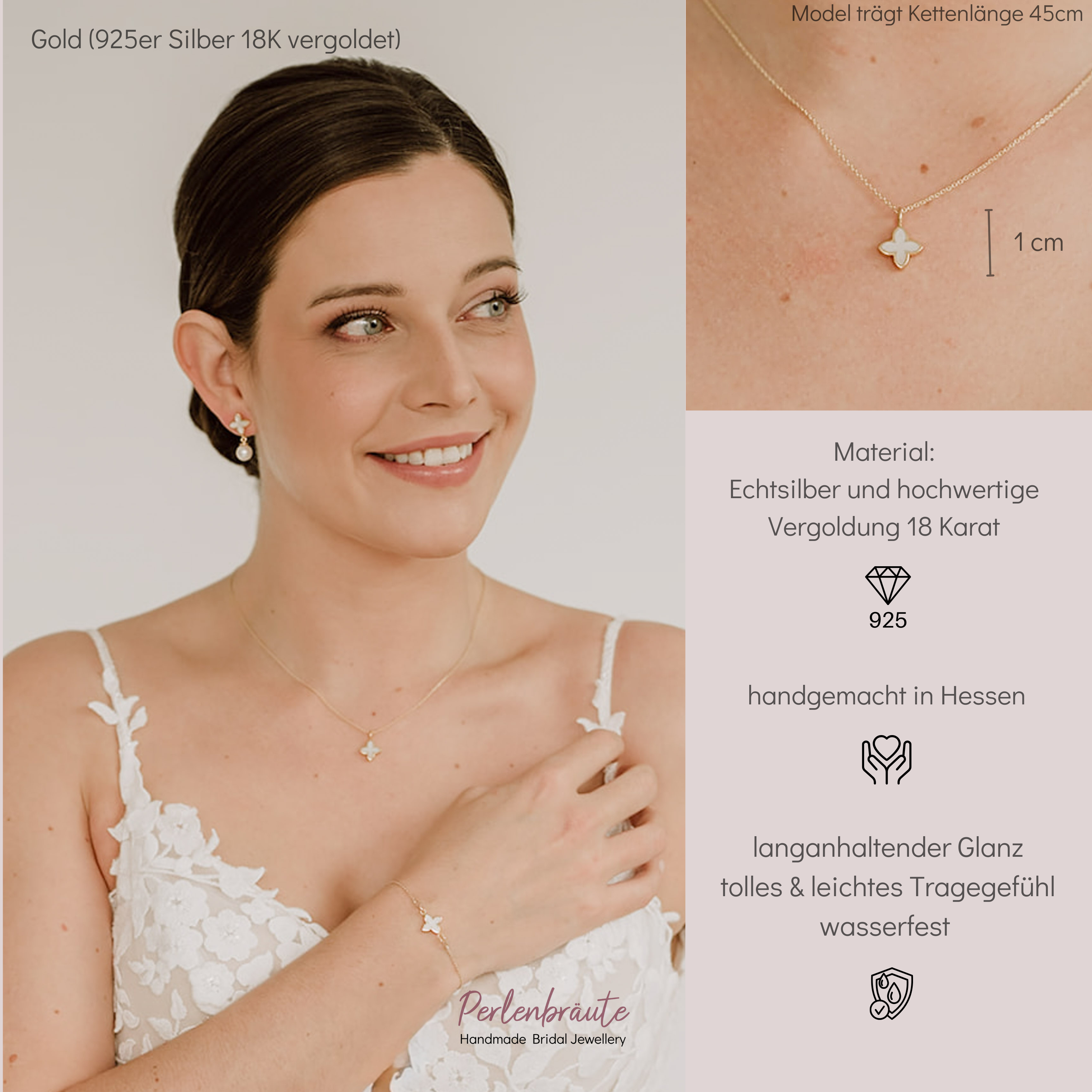 Daisy | Halskette Braut mit kleiner Blüte