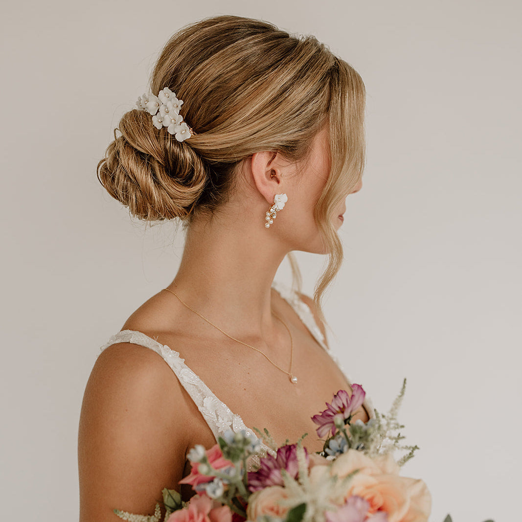 Coco Haarclip | weiße Blüten