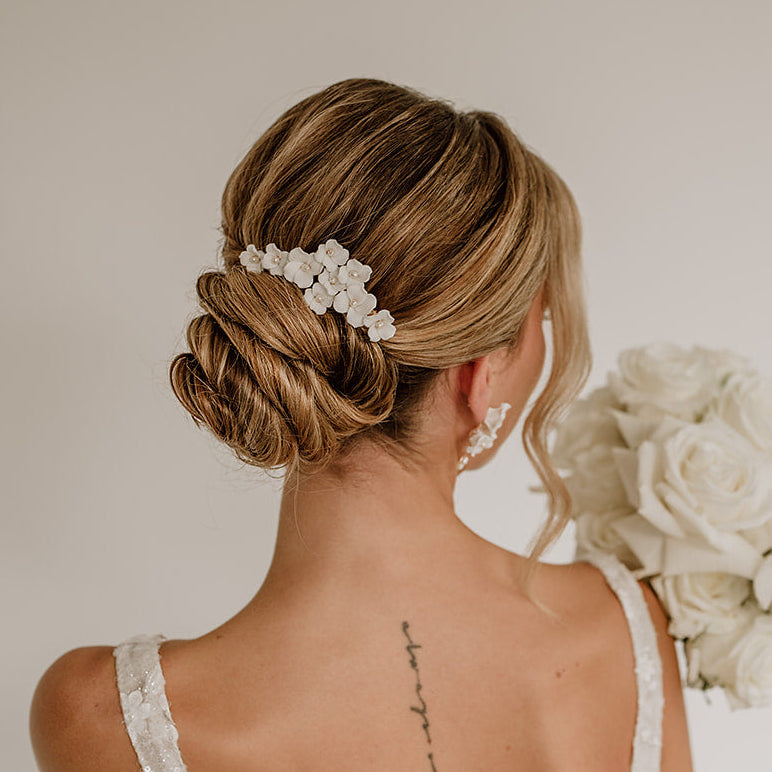 Coco Haarclip | weiße Blüten