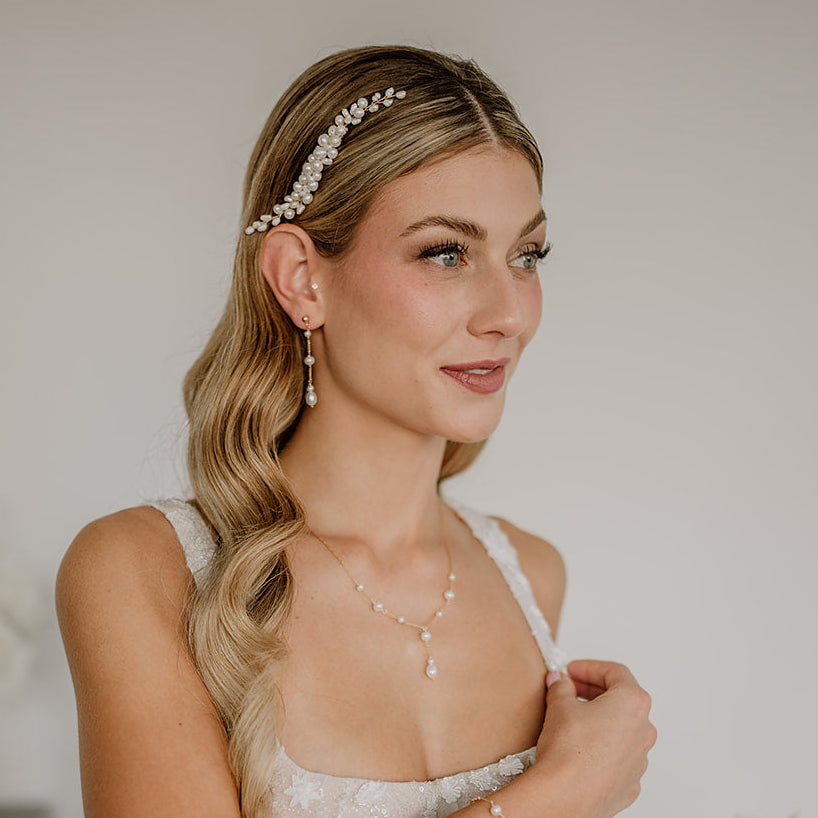 Joy | Braut Ohrringe mit echten Perlen