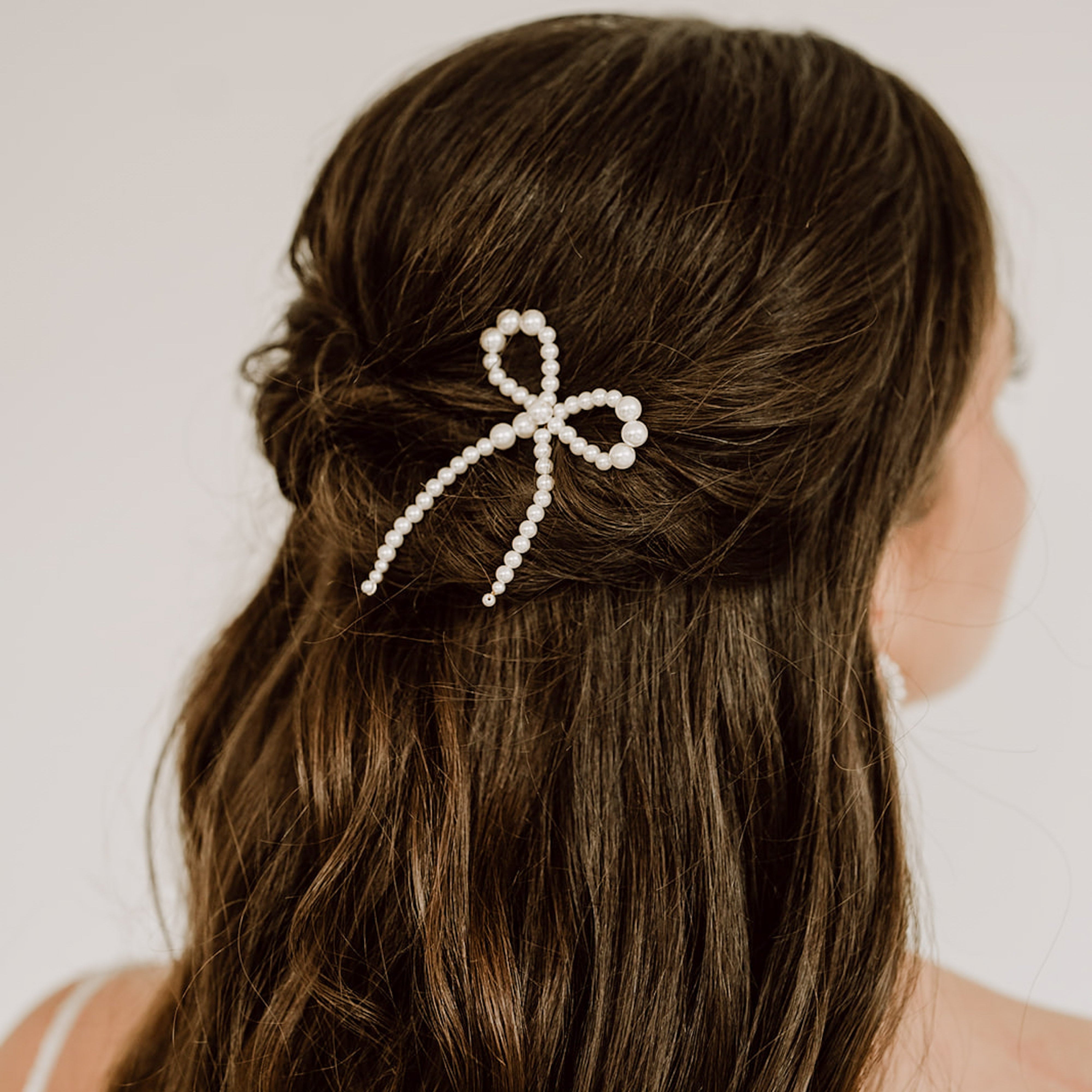 Pina | Haarschmuck Hochzeit - Haarnadeln Schleife aus Perlen
