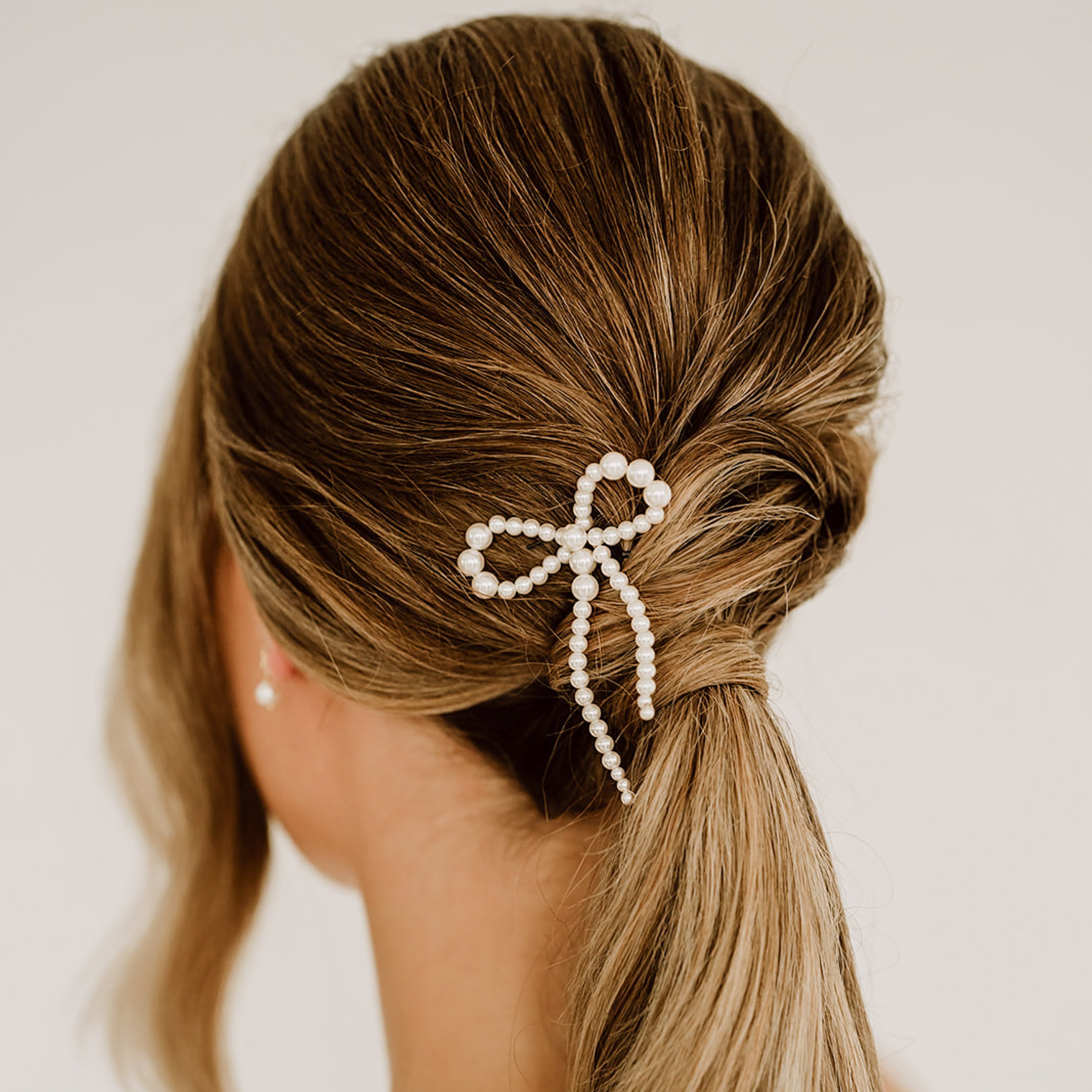 Pina | Haarschmuck Hochzeit - Haarnadeln Schleife aus Perlen