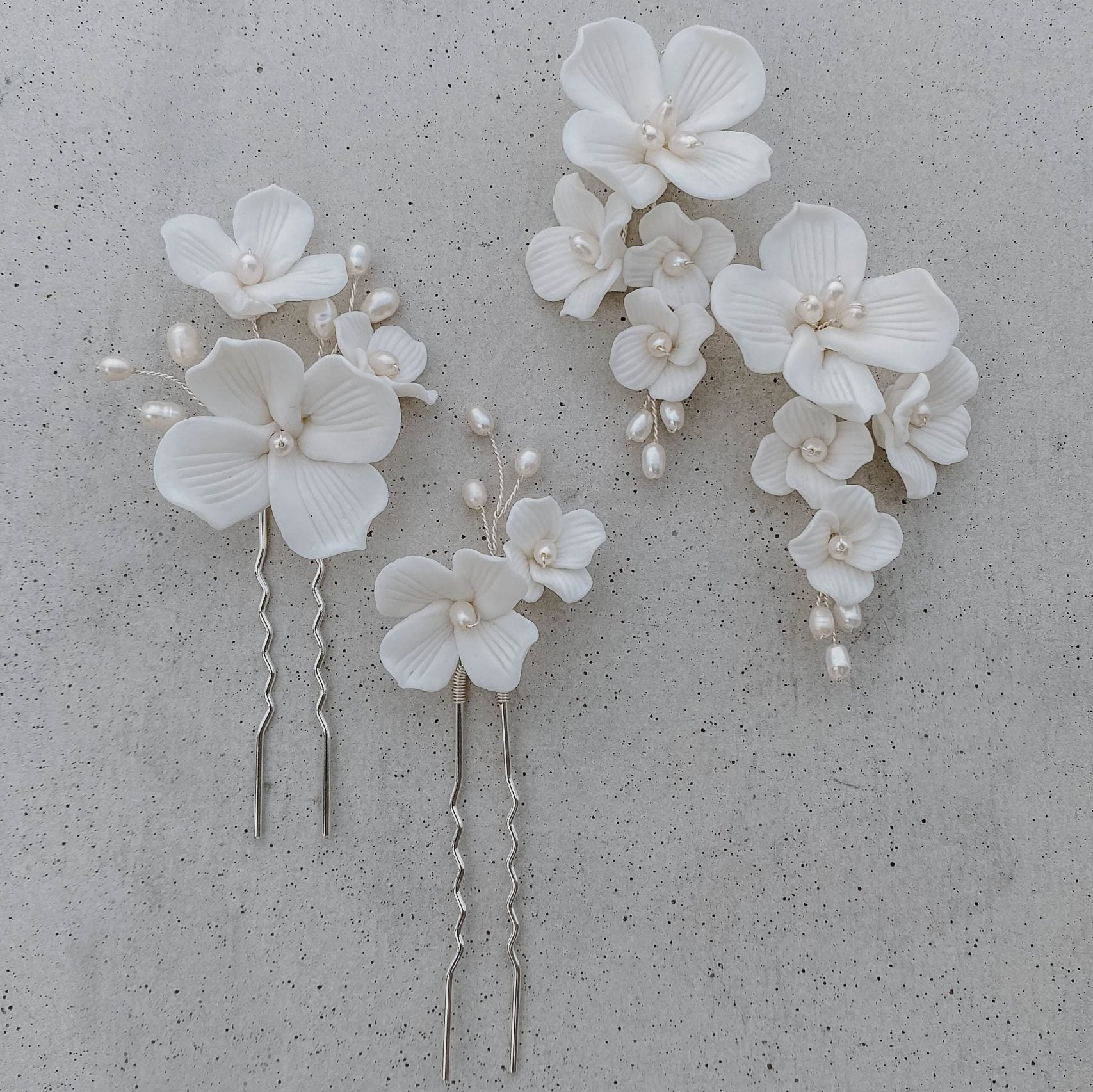 Coco | Haarschmuck Hochzeit, Haarnadeln mit Porzellanblüten