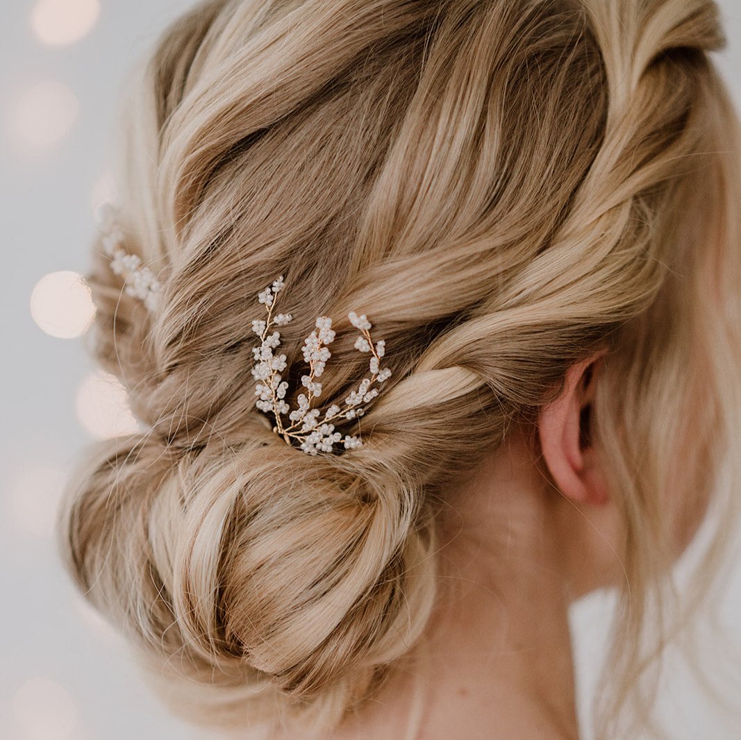 Belina | Hochzeit Haarschmuck, Haarnadeln mit kleinen Perlen