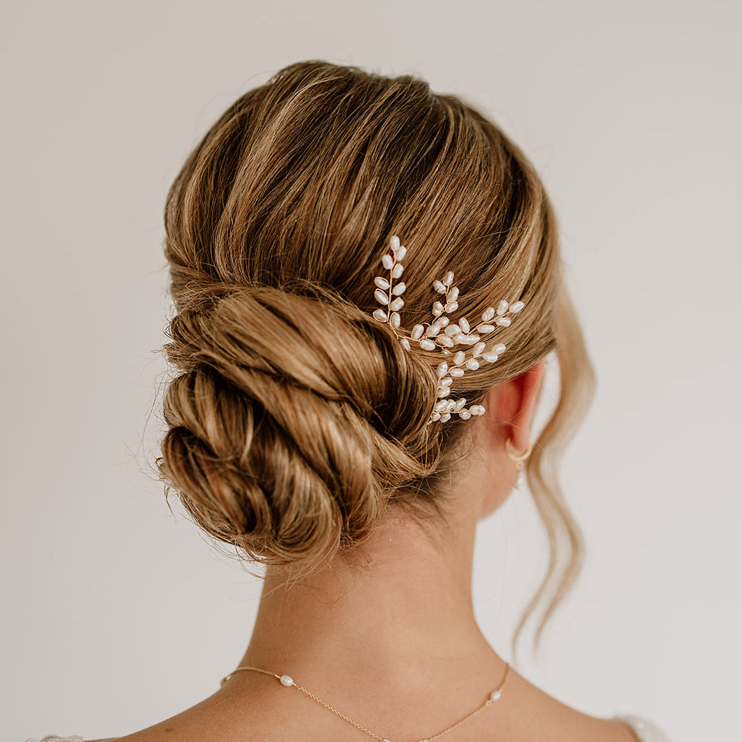 Amelie | Haarnadeln Hochzeit mit echten Süßwasserperlen