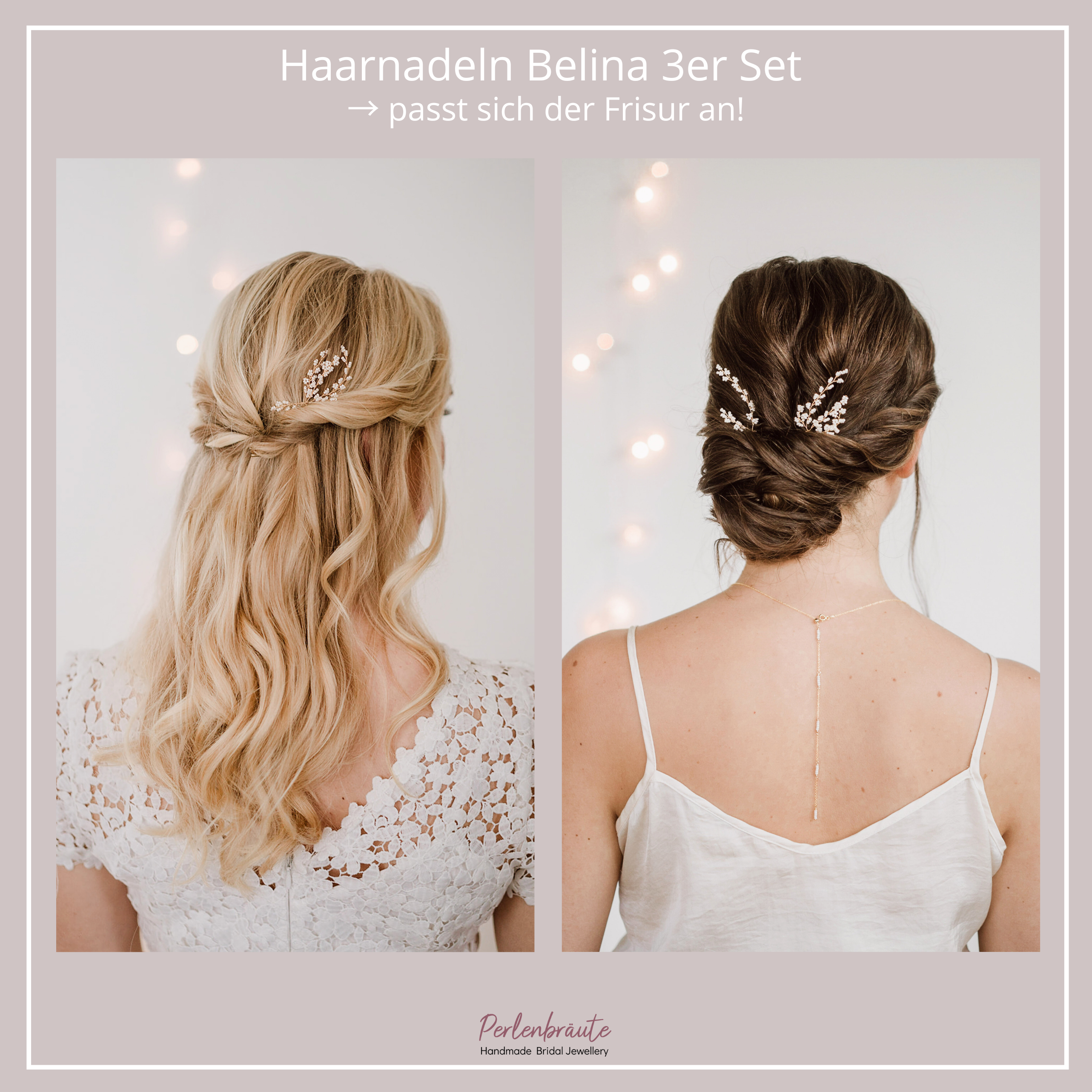 Belina | Hochzeit Haarnadeln mit kleinen Perlen
