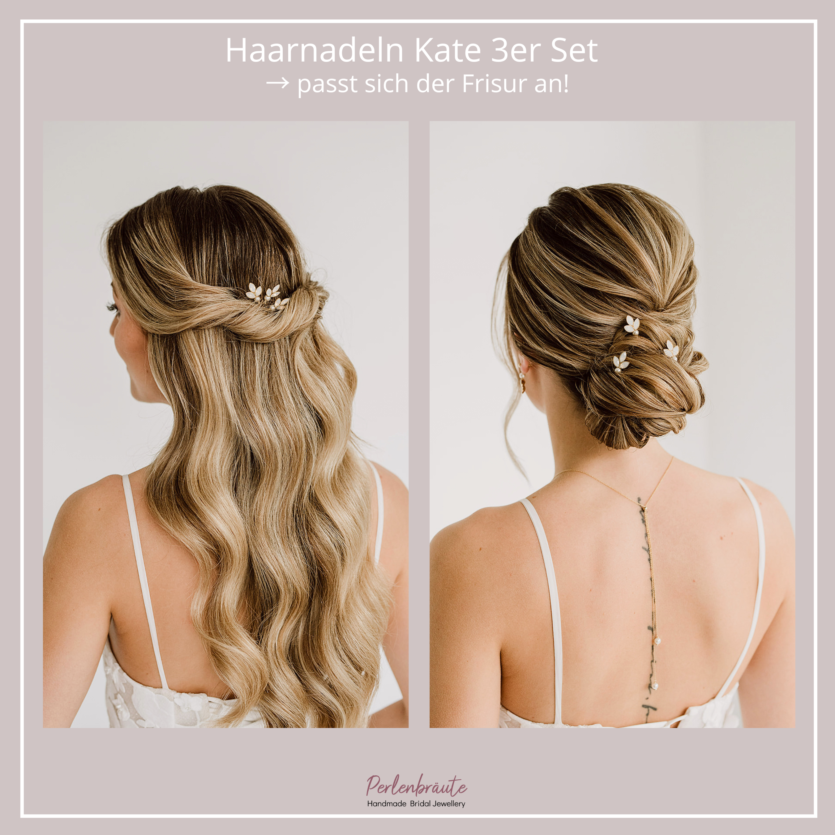 Kate | Braut Haarnadeln mit Perlen und Kristallen