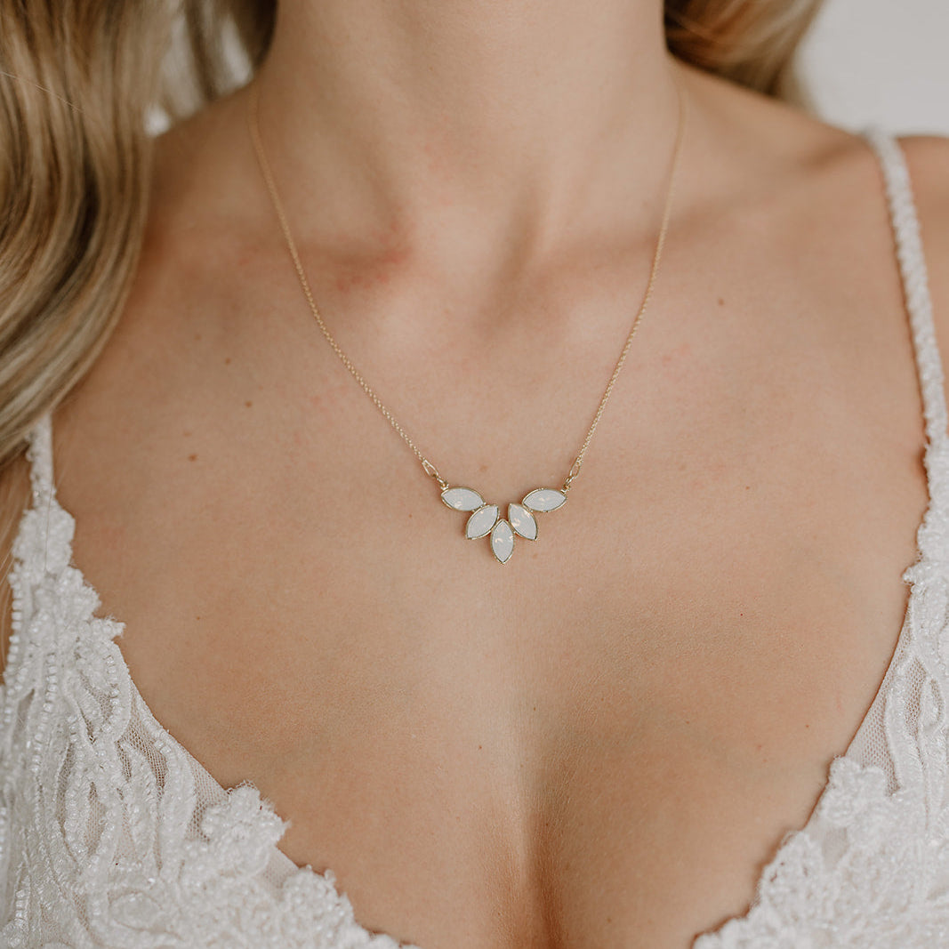 Katy | Braut Halskette mit Kristallen