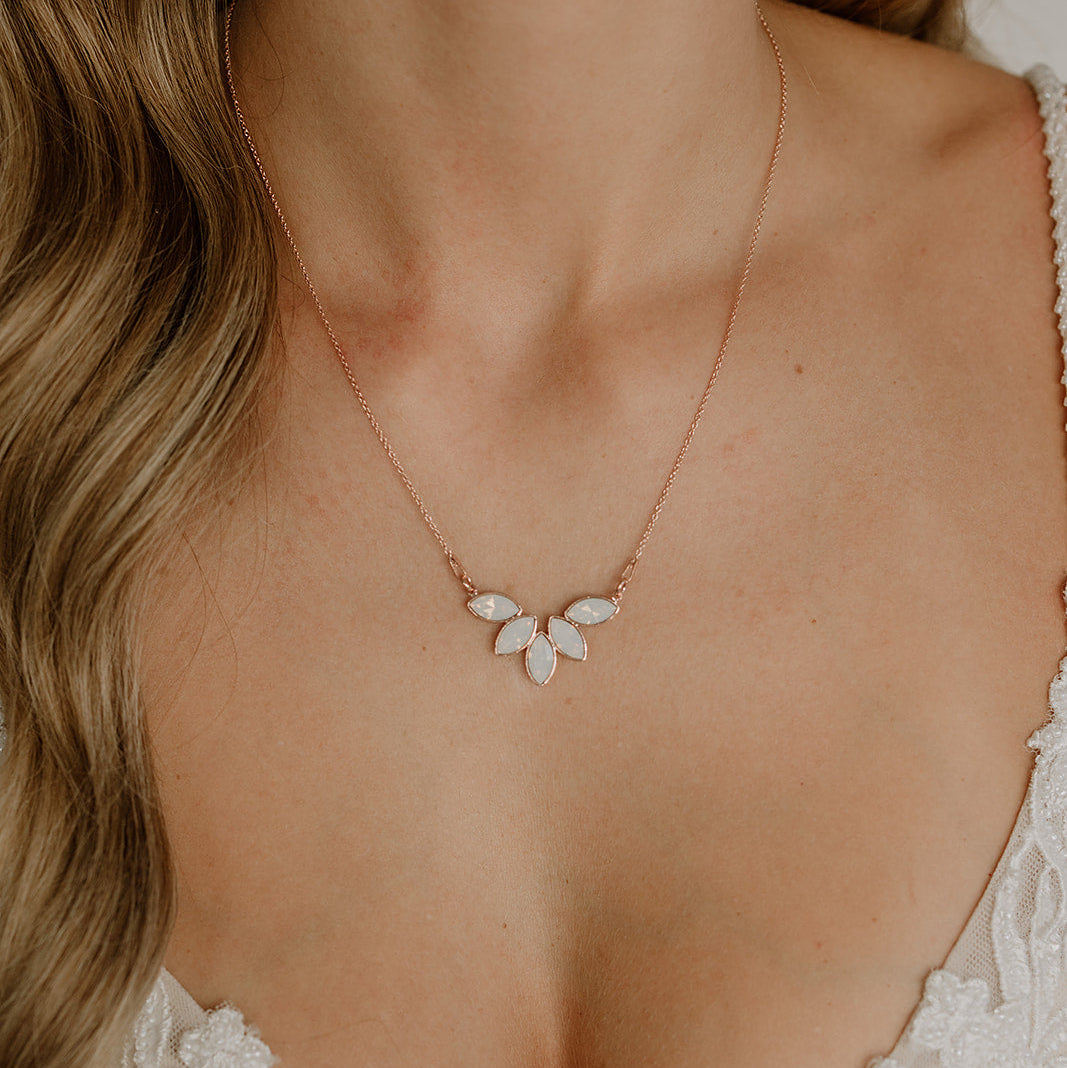 Katy | Braut Halskette mit Kristallen