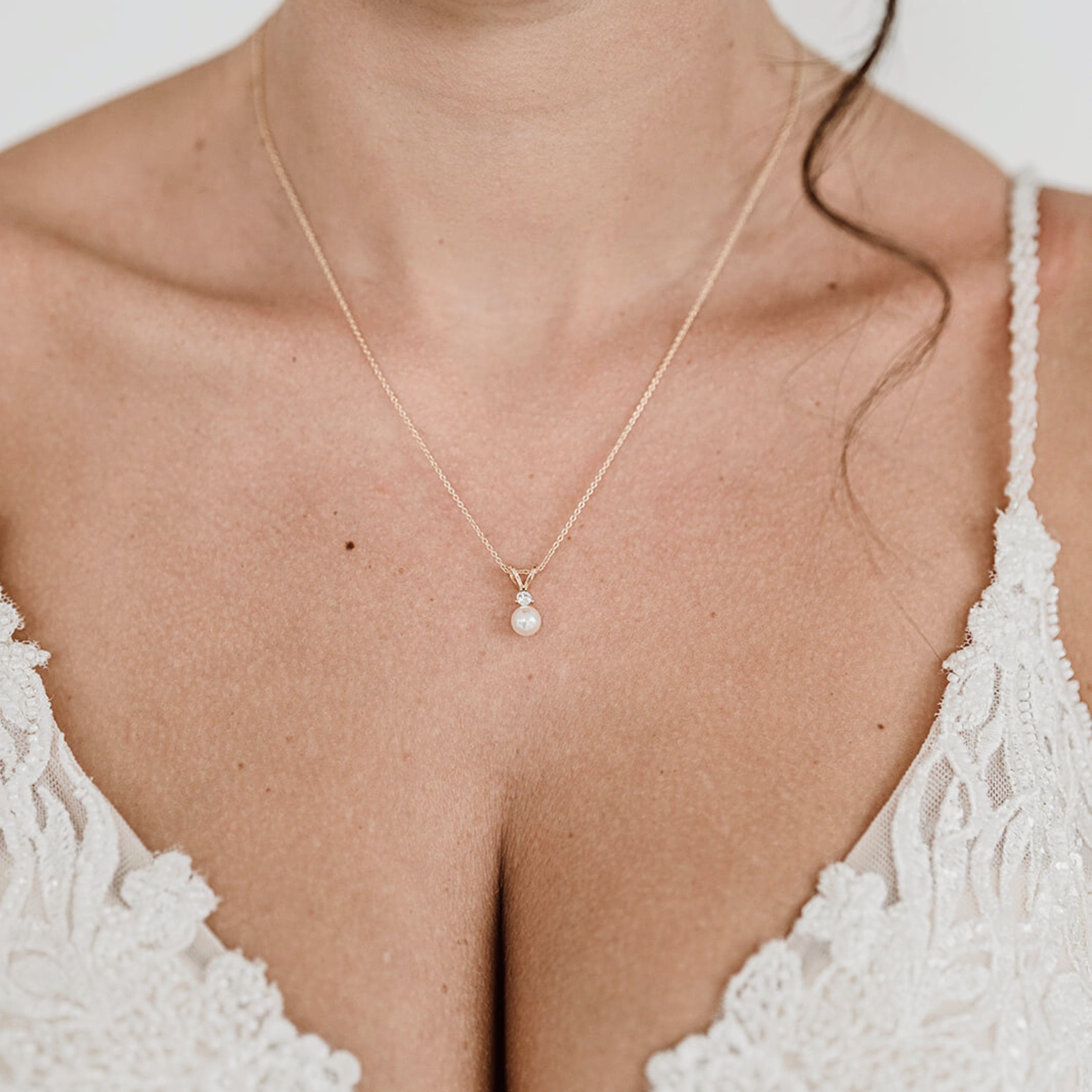 Smilla | Brautkette mit Perle und Zirkonia