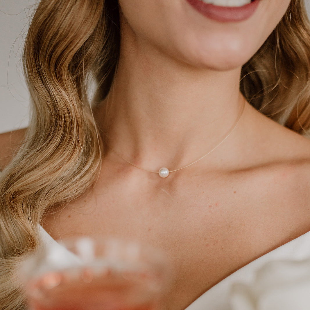 Perla 8mm | Braut Halsreif mit Perle