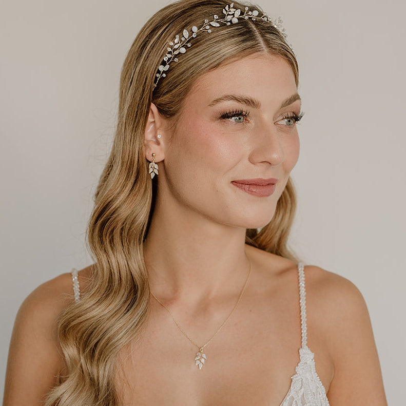 Lana | Brautschmuck Set mit Blättern