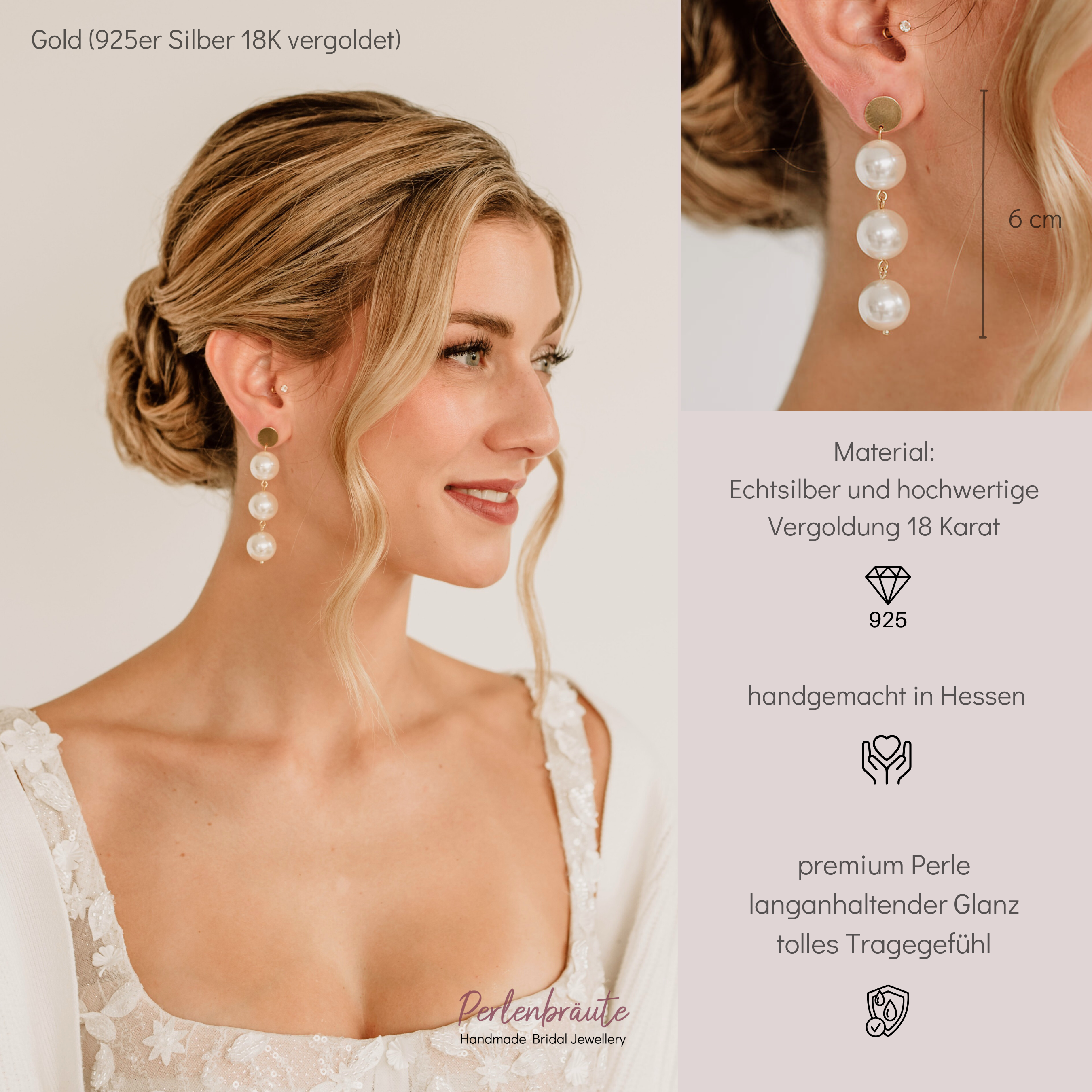 Hedi | Braut Ohrringe mit Perle