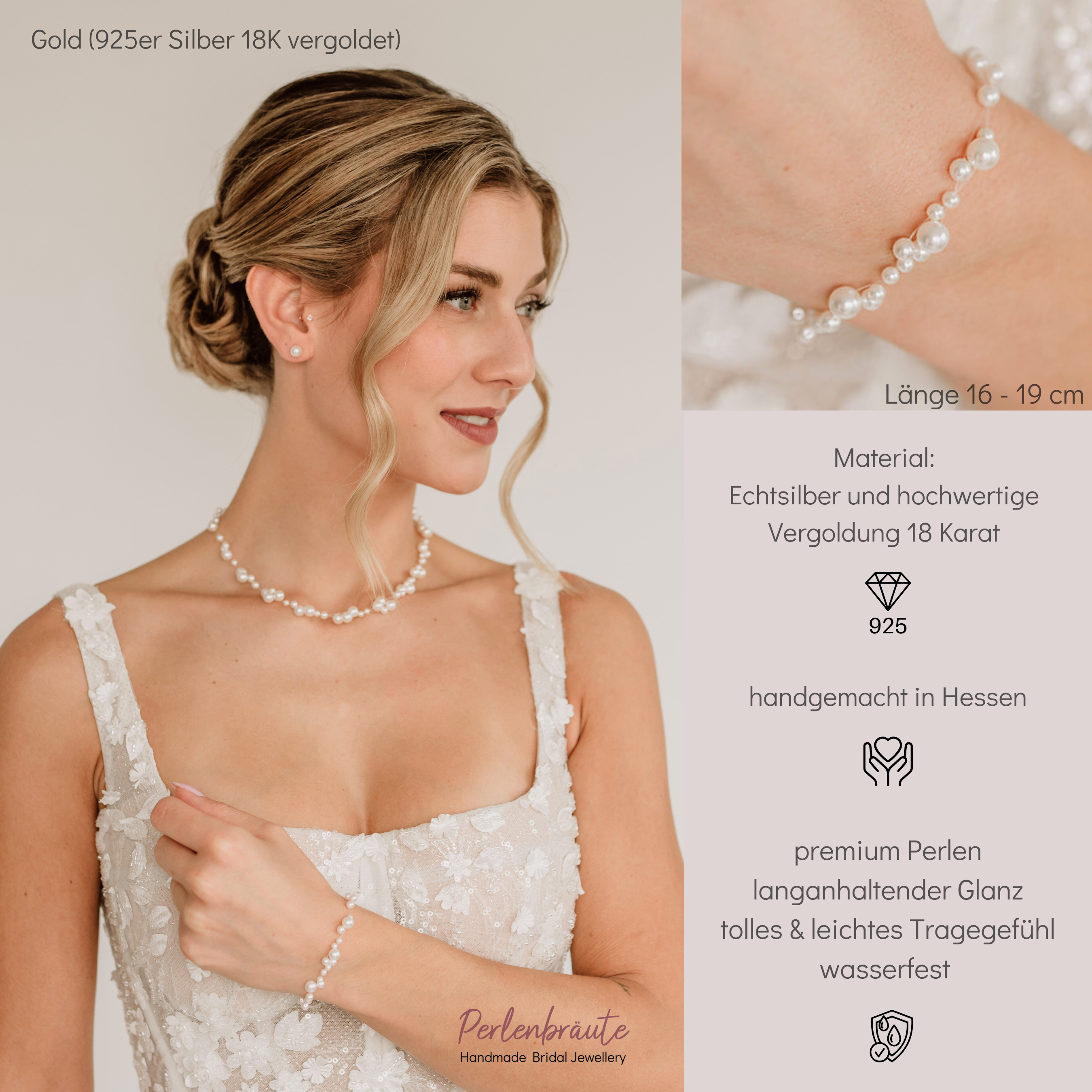 Jasmin | Braut Armband mit Perlen