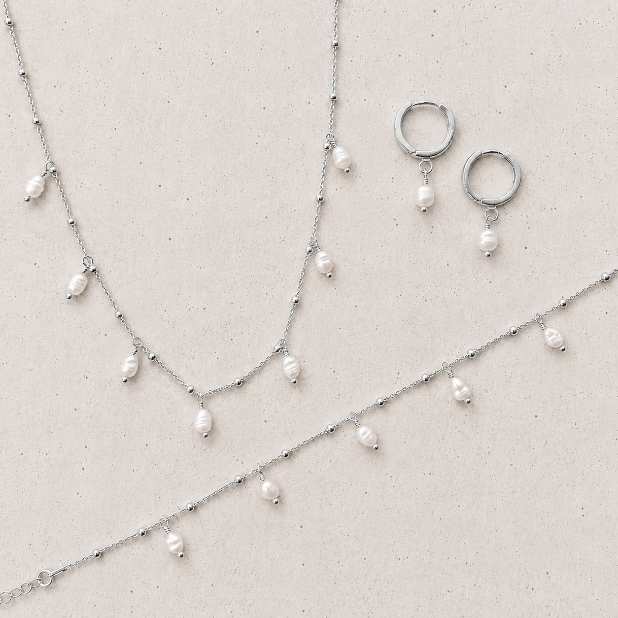Kaya | Brautschmuck Set mit echten Süßwasserperlen