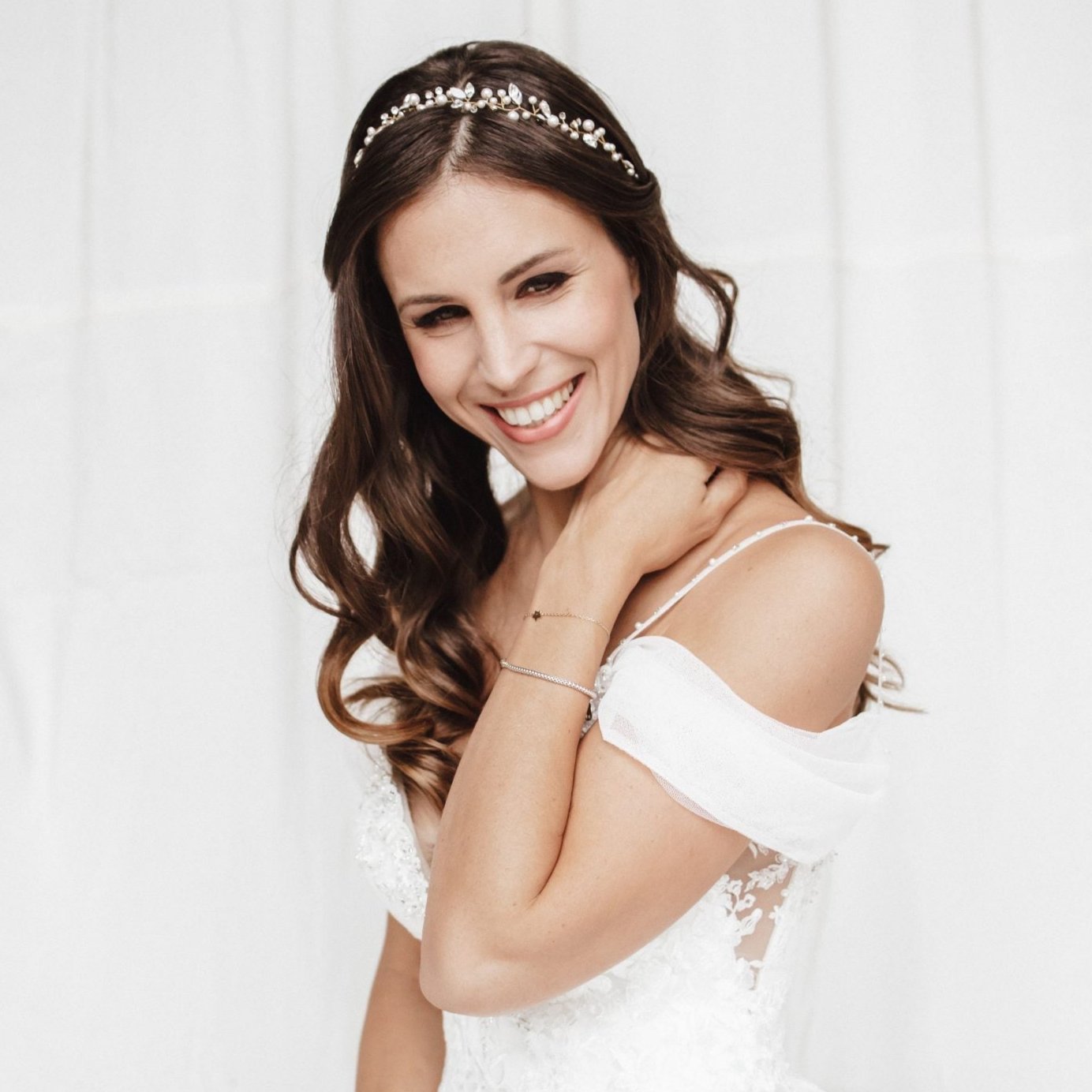 Luise | Haarschmuck Hochzeit, Headpiece mit Perlen und Kristallen