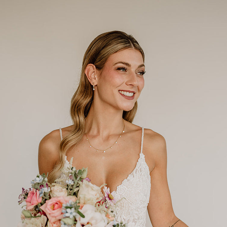 Amina | Braut Halskette mit Perlen