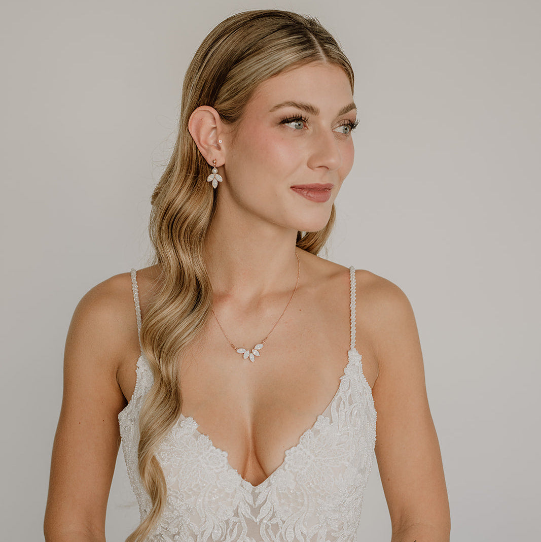 Katy | Braut Halskette mit Kristallen