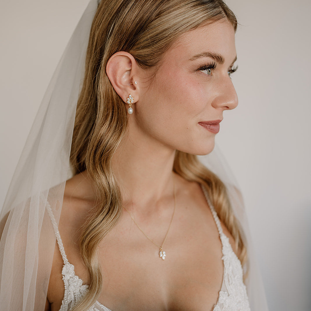 Tilla | Braut Ohrringe mit echter Perle