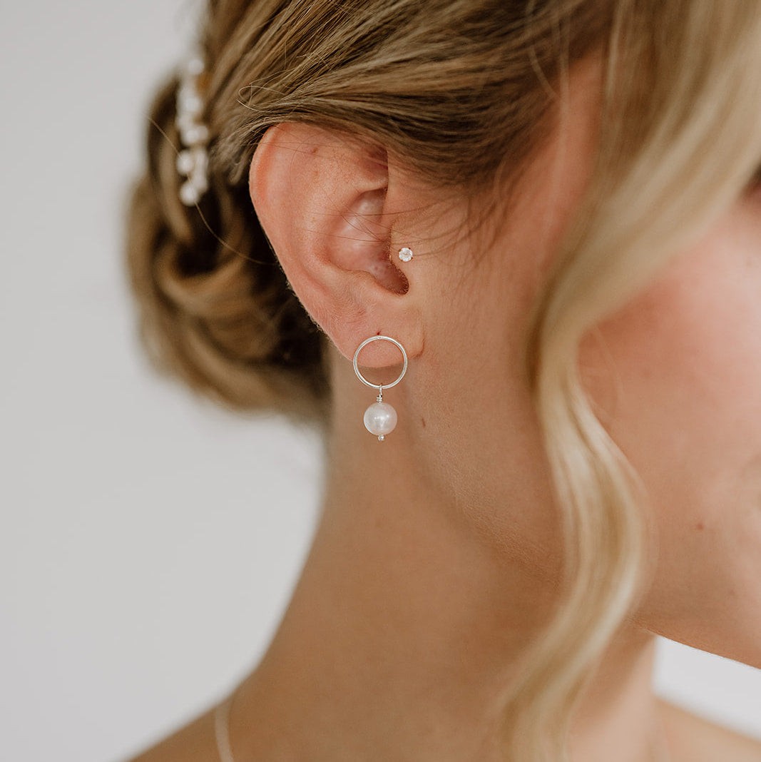 Toni | Brautohrringe mit echten Süßwasserperlen