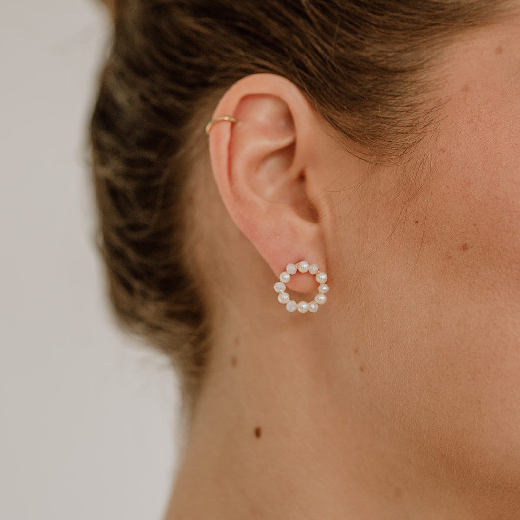 Mila | runde Ohrstecker Hochzeit mit Perlen