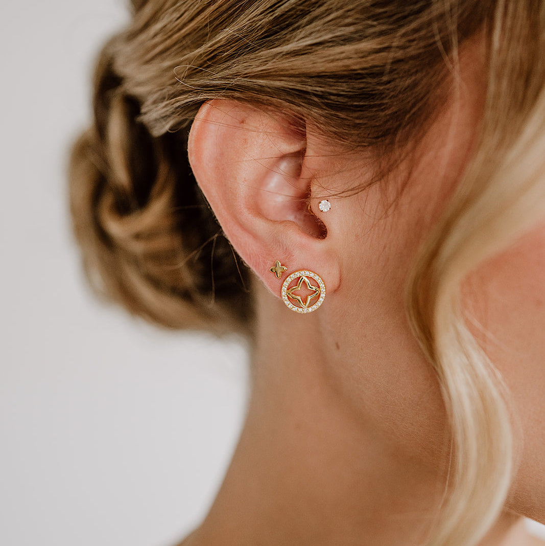 Olivia | runde Braut Ohrringe mit Kristallen