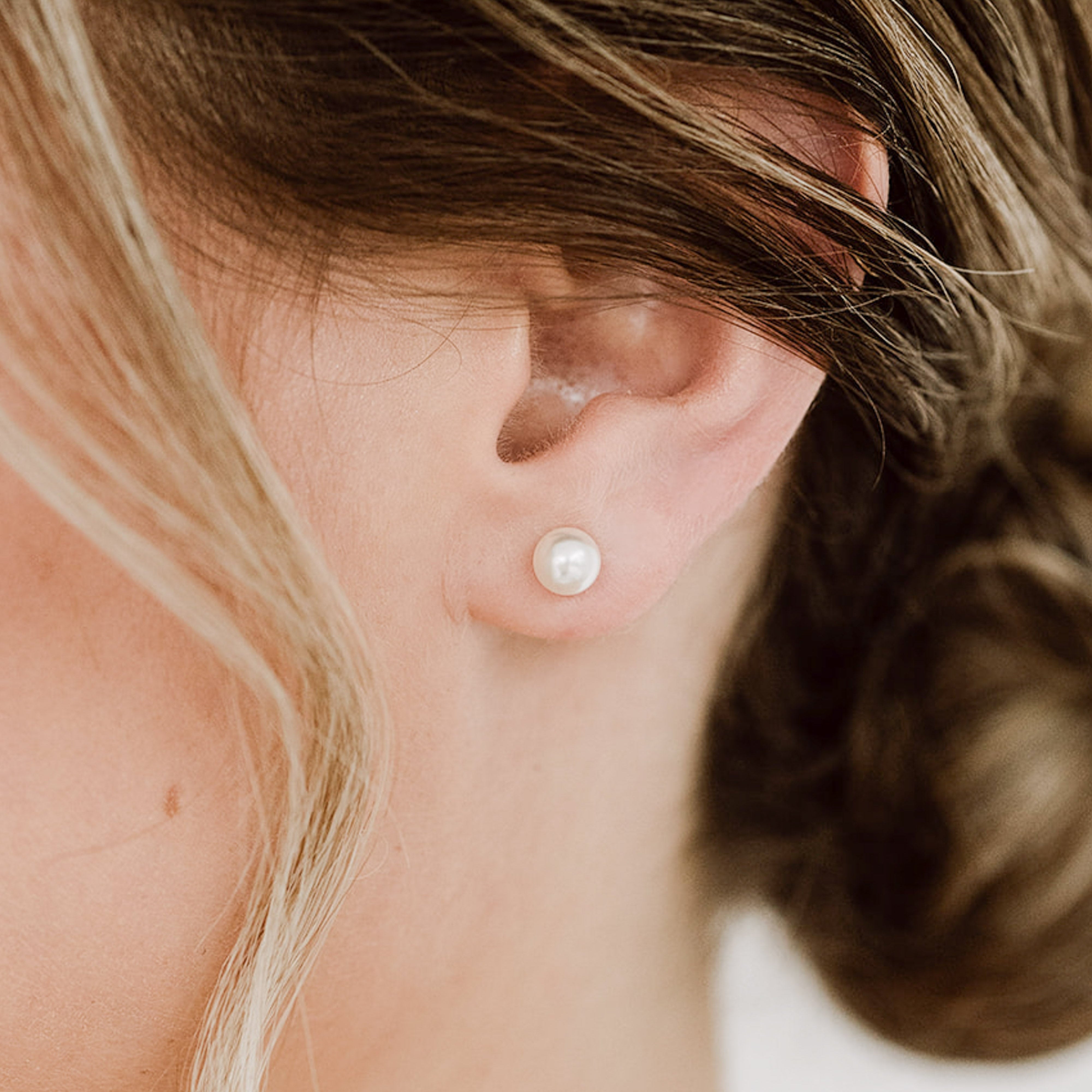 Perla 6mm | schlichte Perlenstecker Hochzeit