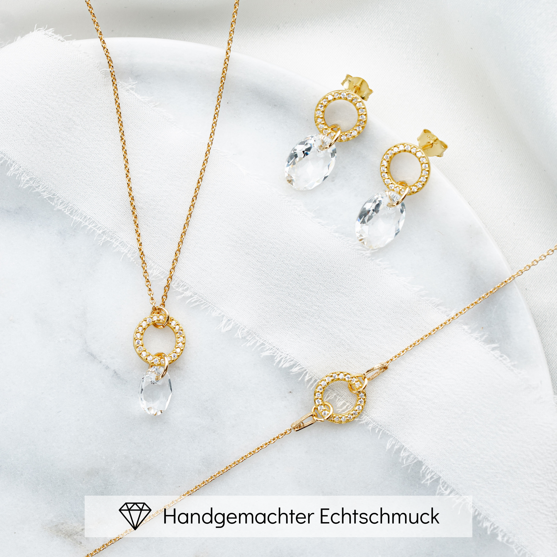 Mimi | Brautschmuck Set mit Kristallen