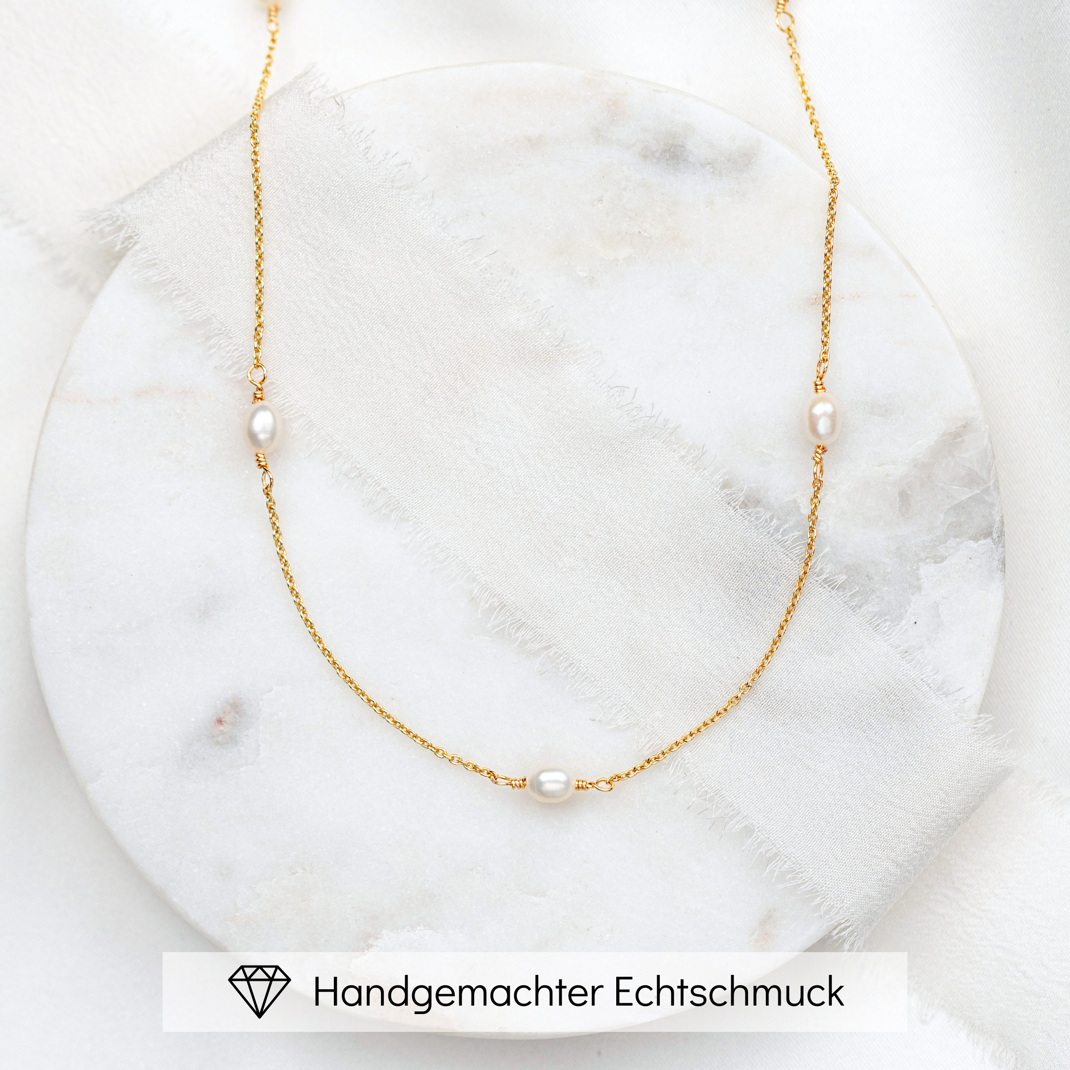 Amaris | Braut Halskette mit echten Perlen