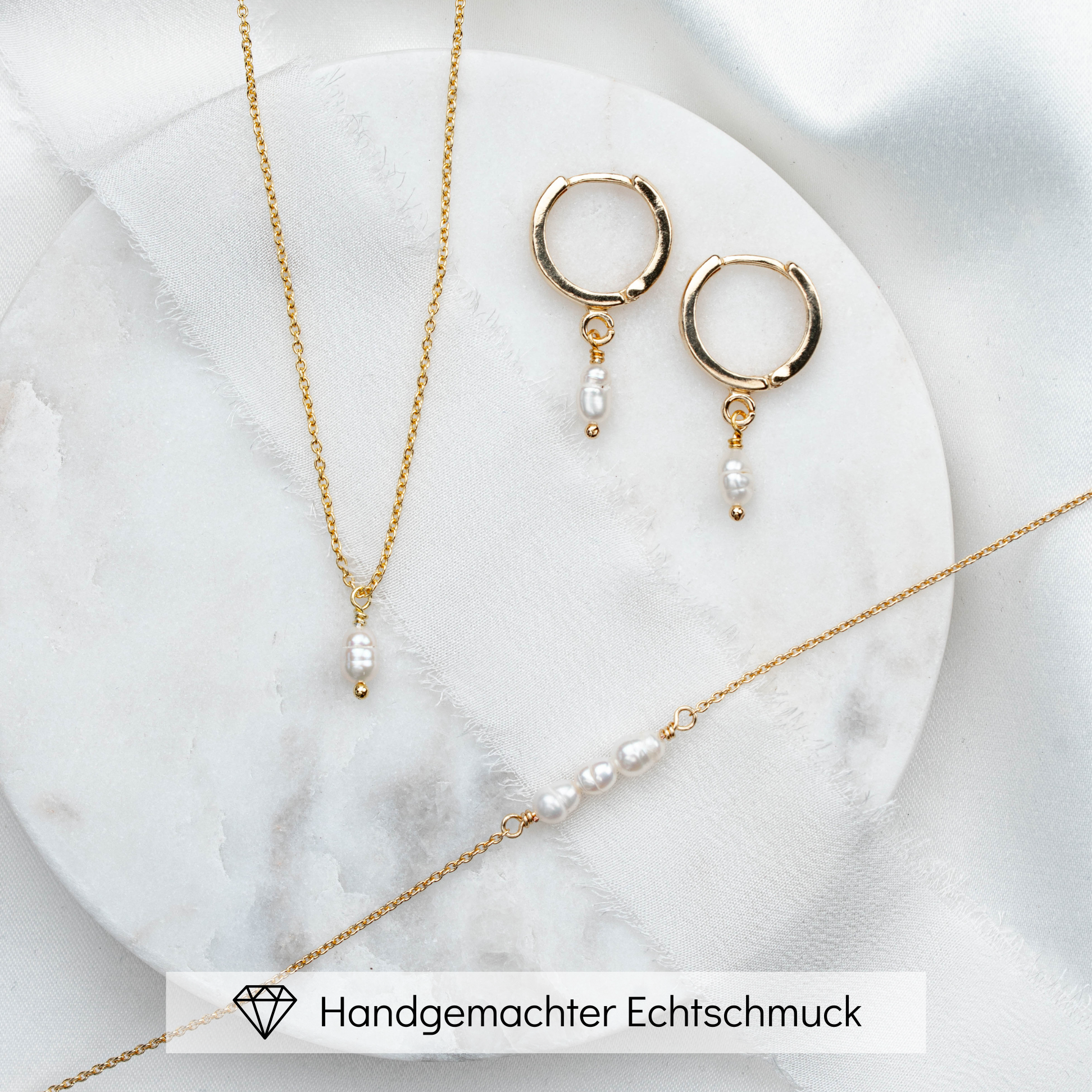 Amelie | Brautschmuck Set mit Süßwasserperle