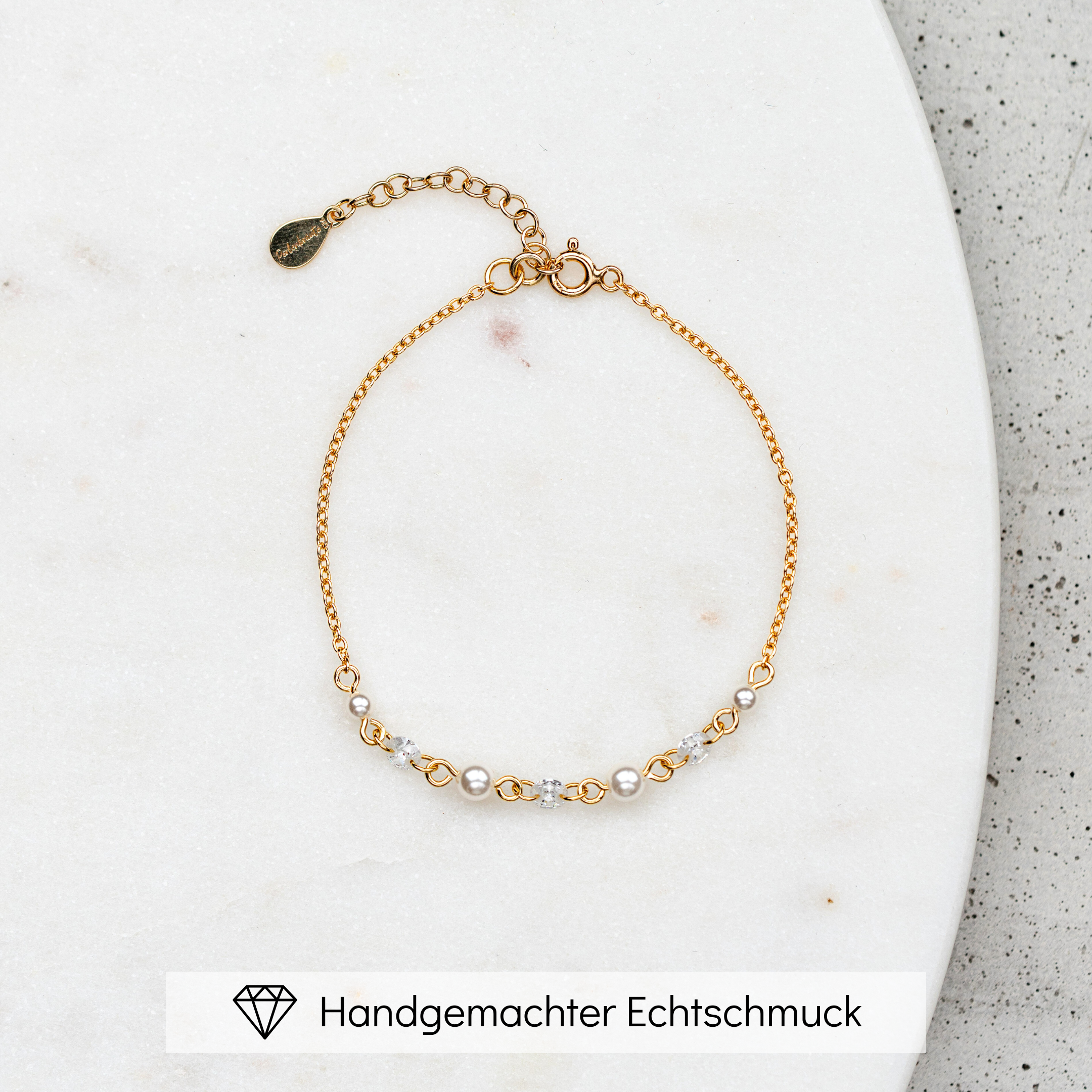 Amina | Braut Armband mit Perlen und Kristallen