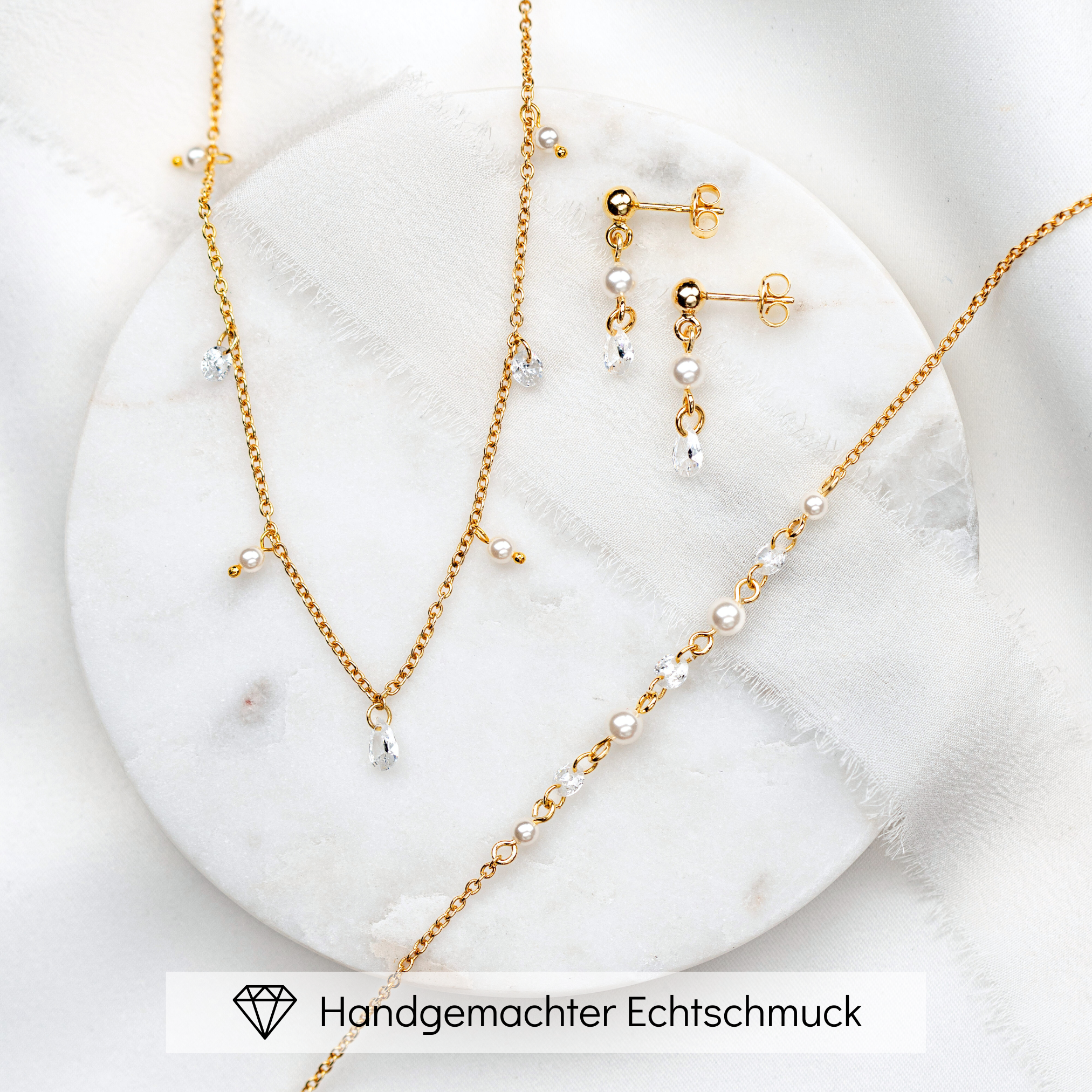 Amina | Brautschmuck Set mit Perlen