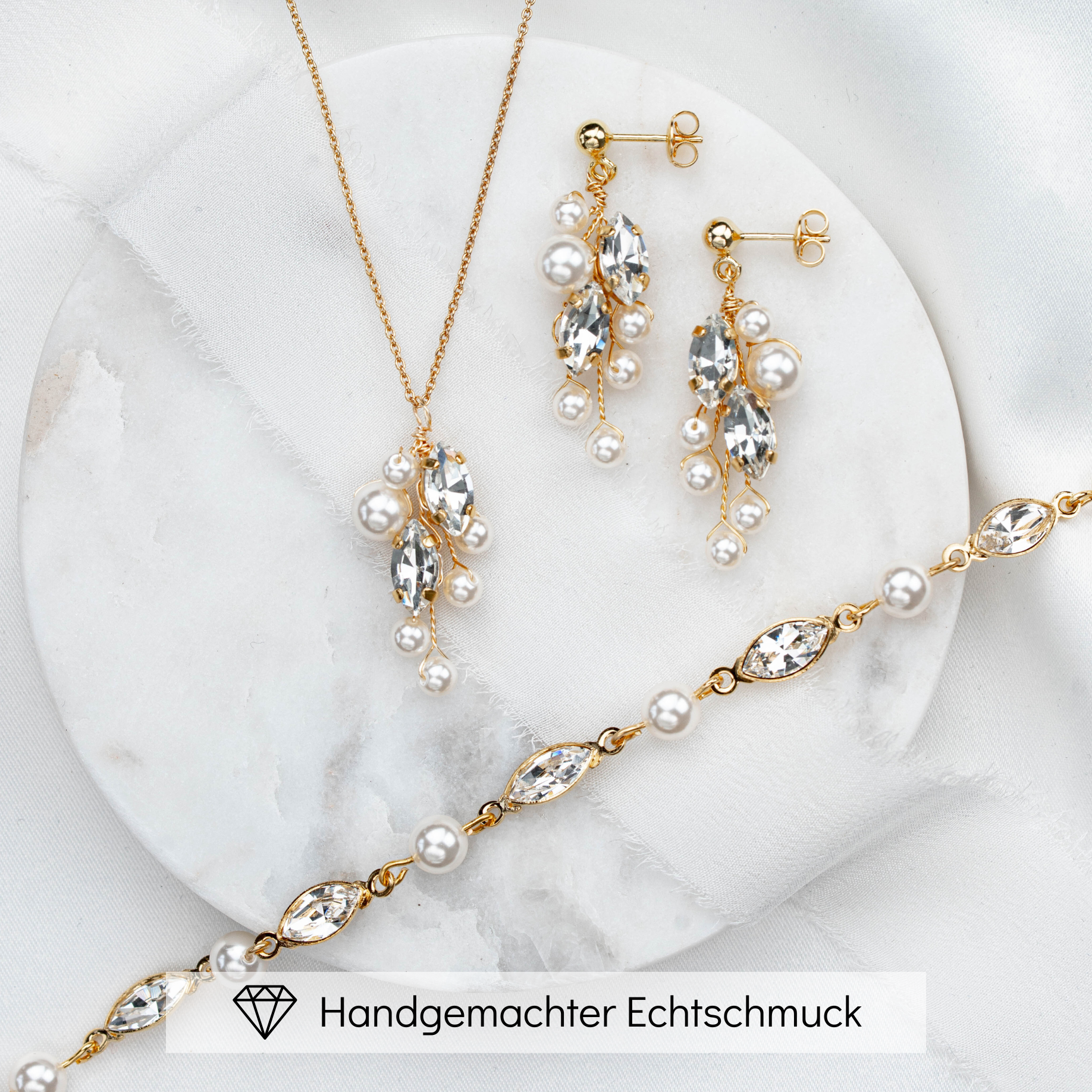 Ana | Brautschmuck Set mit Perlen