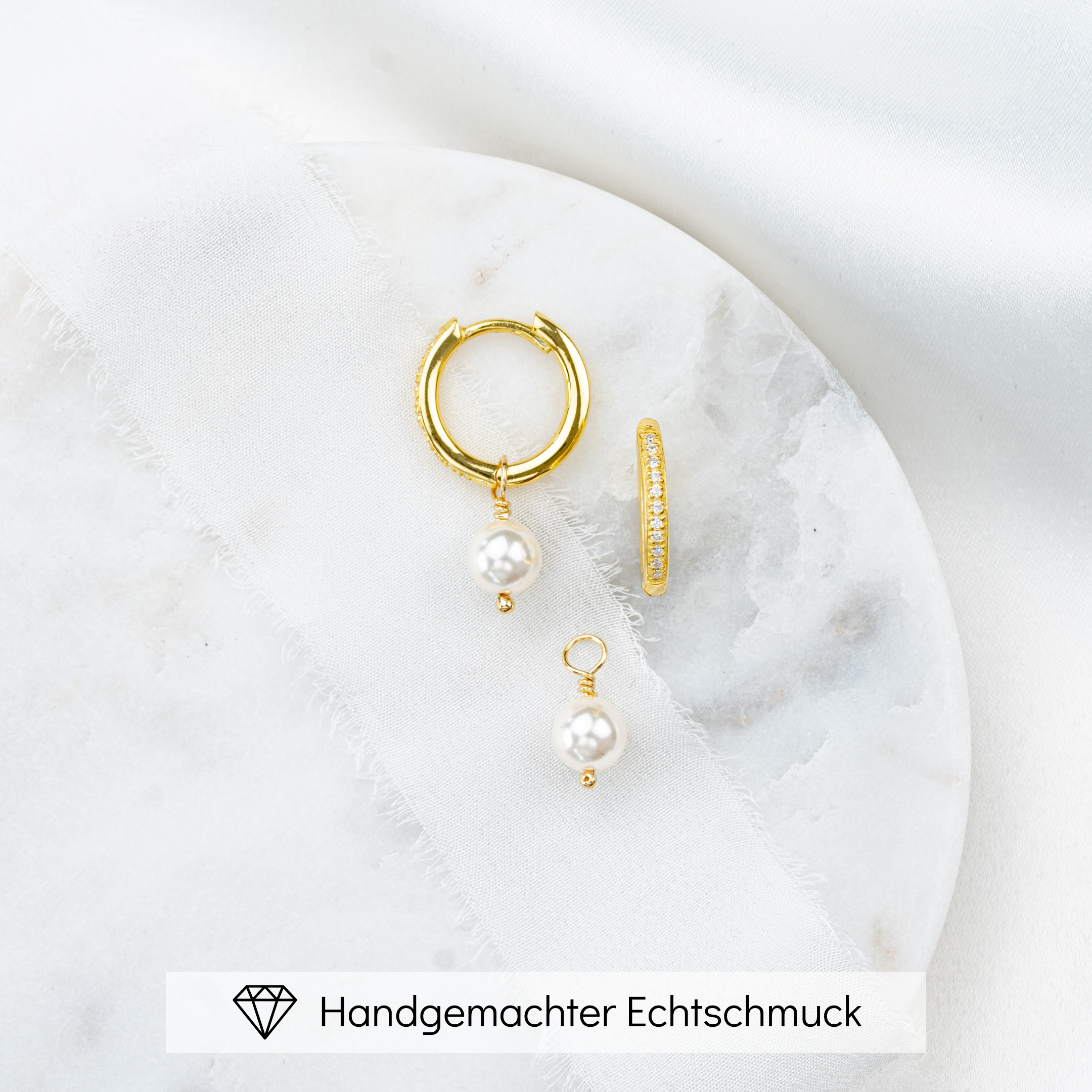 Anni | Brautohrringe mit Perle und Zirkonia