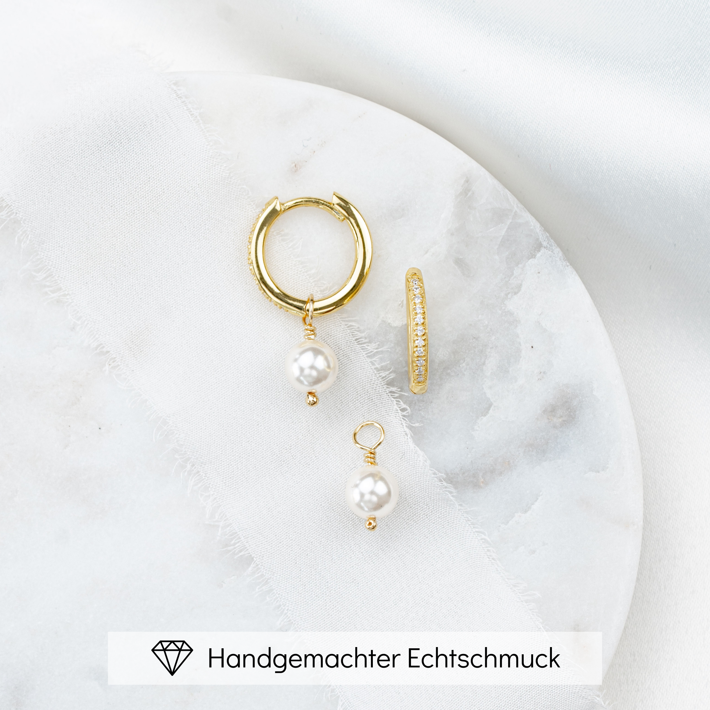 Anni | Brautohrringe mit Perle und Zirkonia