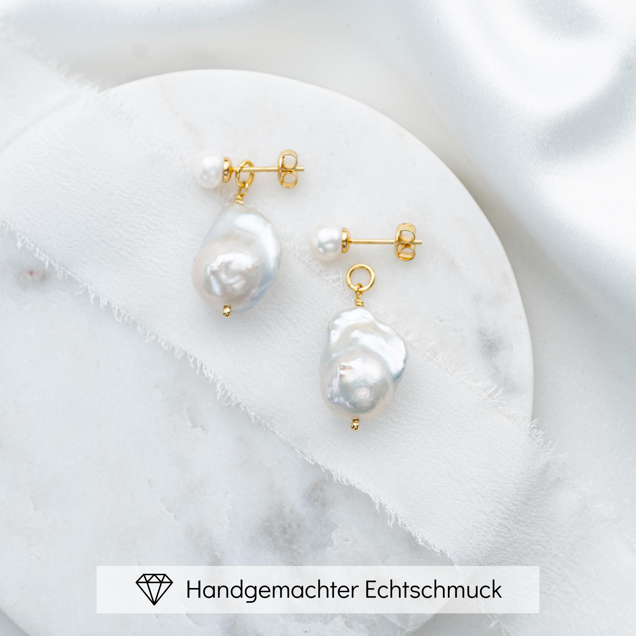 Aurelia | limitierte Ohrringe Hochzeit mit echter Barockperle