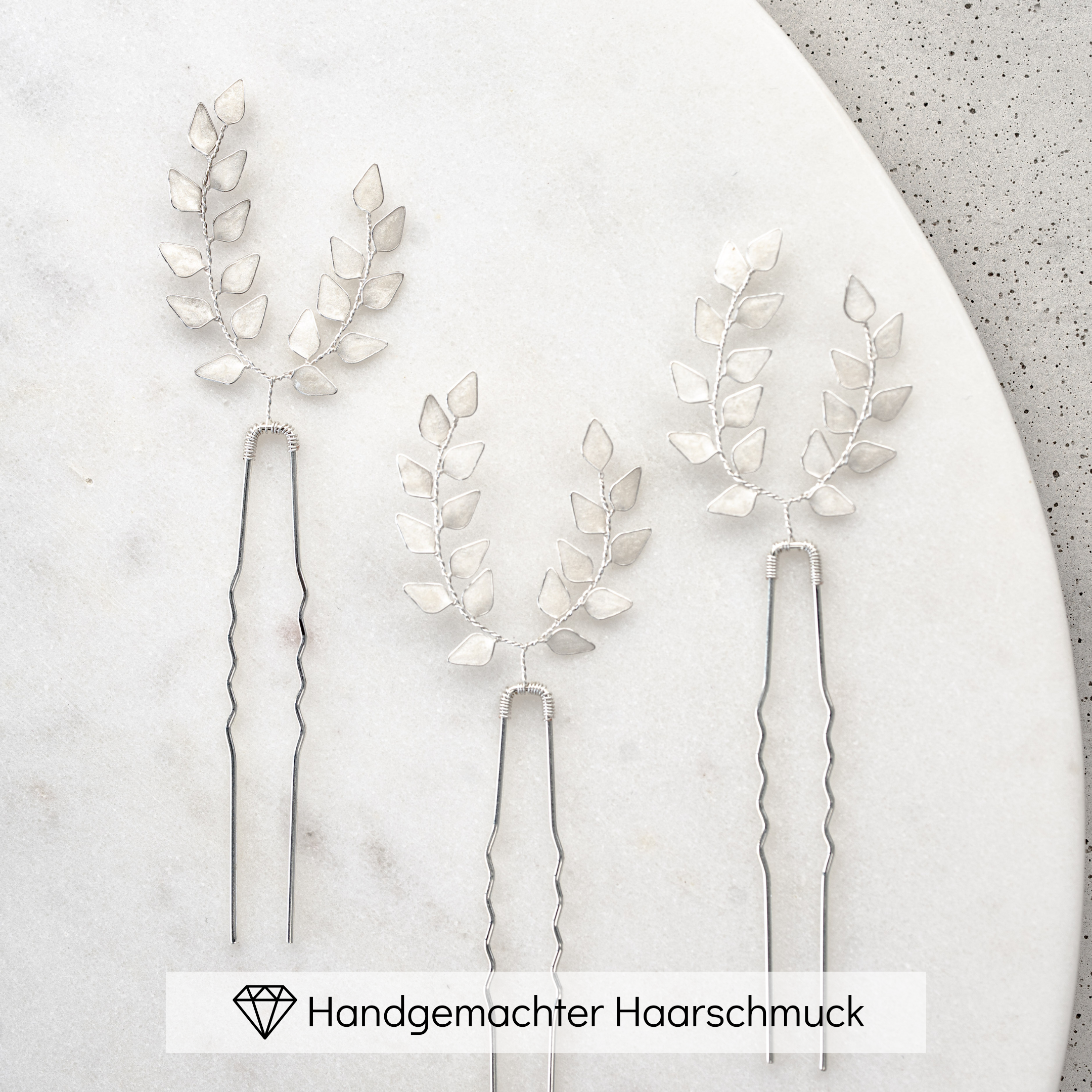 Lana | Brauthaarschmuck - Haarnadeln mit Blättern