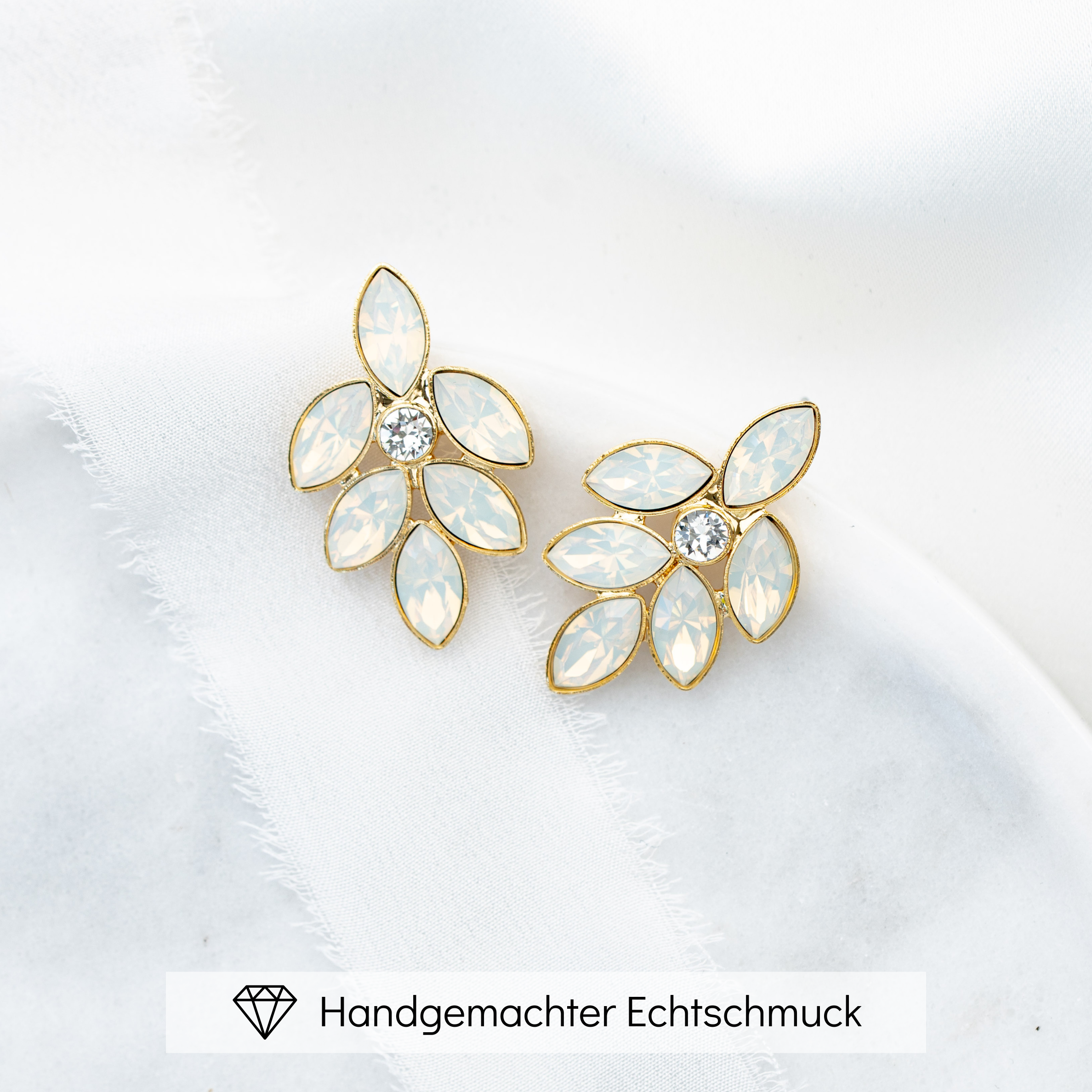 Lisbeth | elegante Ohrringe Hochzeit mit Kristallen