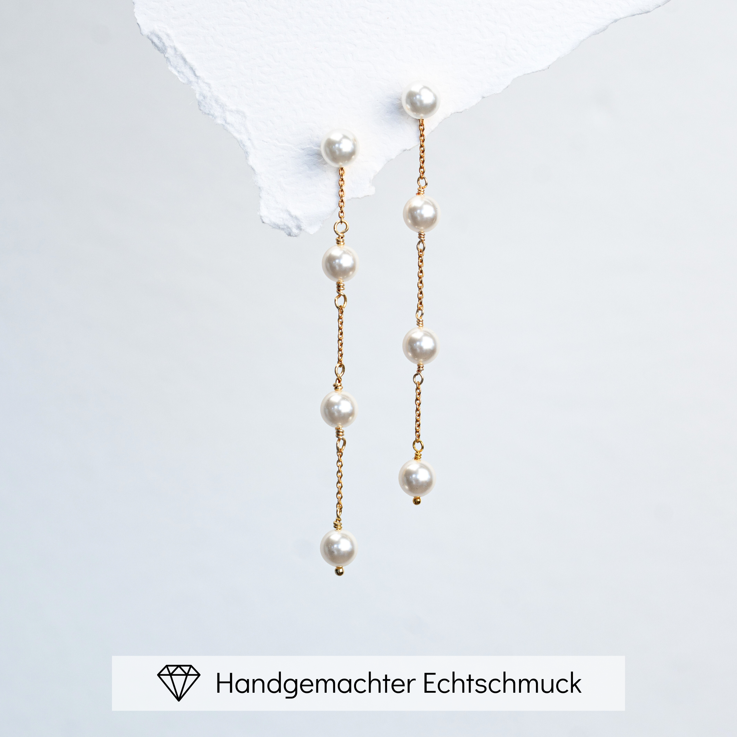 Lola | Ohrringe Hochzeit mit Perlen hängend