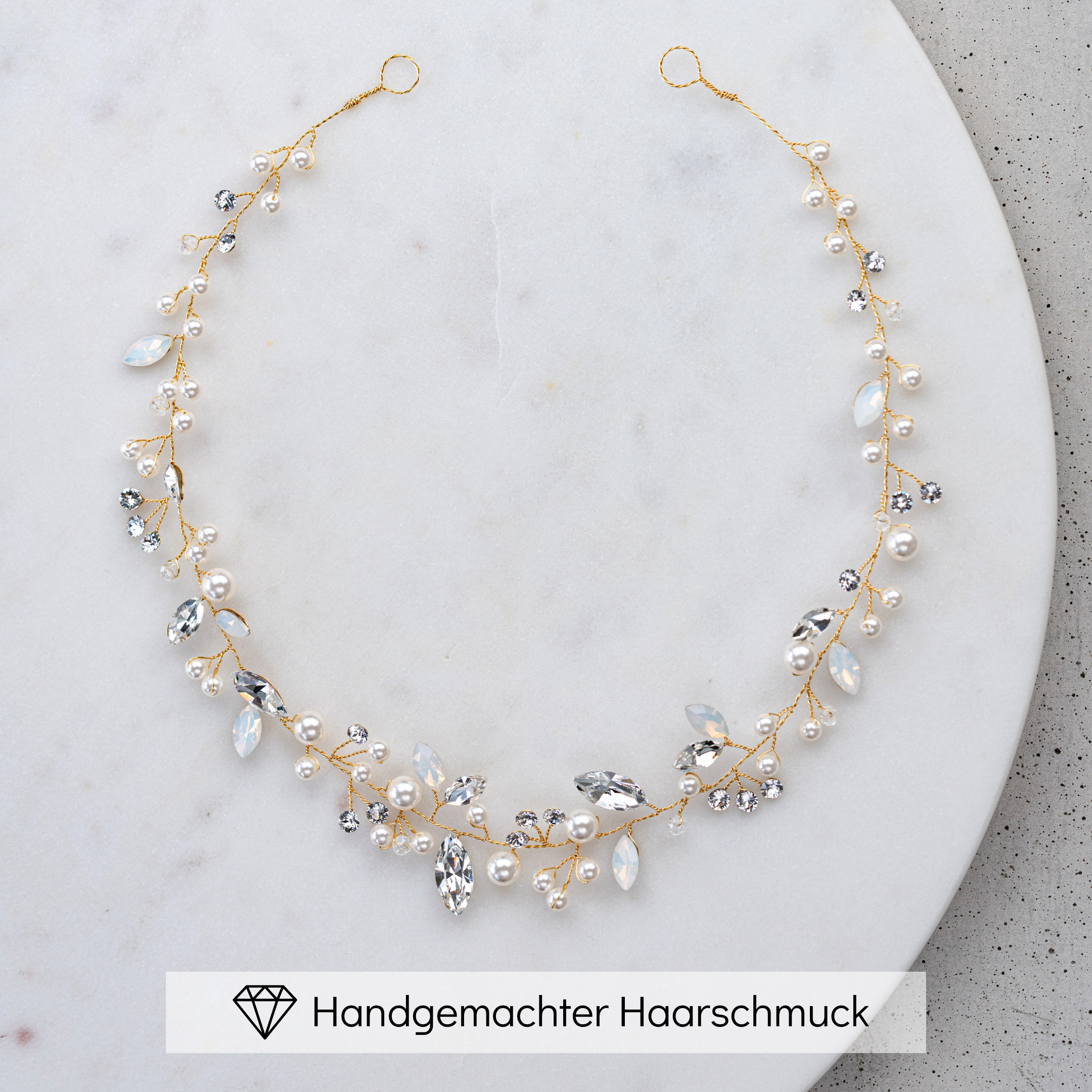 Luise | Haarschmuck Hochzeit mit Perlen und Kristallen